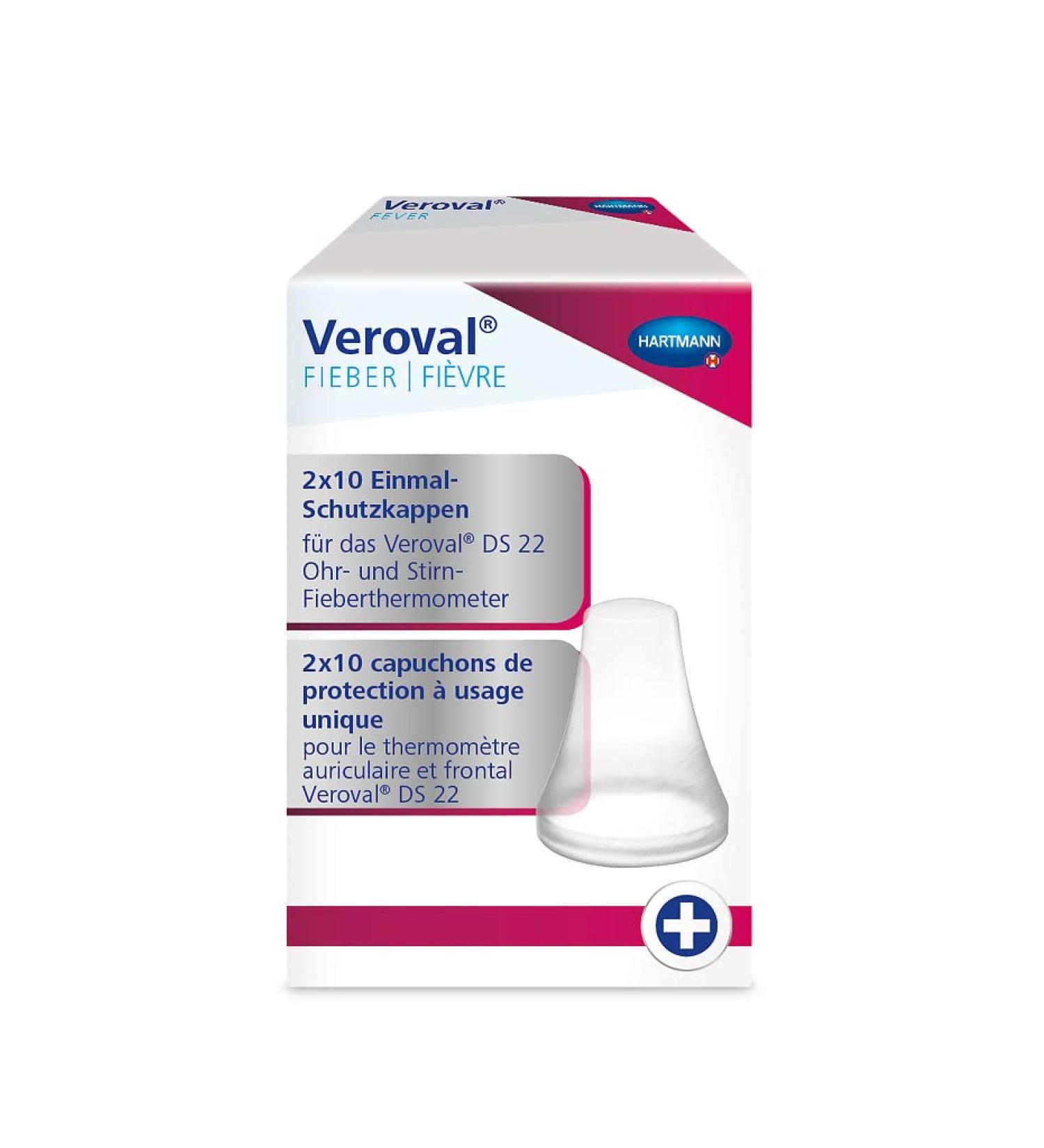 Veroval Disposable Protective Caps for 2-in-1 Infrared Thermometer - 20 Pieces - Accurate Ear Fever Measurement - Buy Online on GoSupps.com