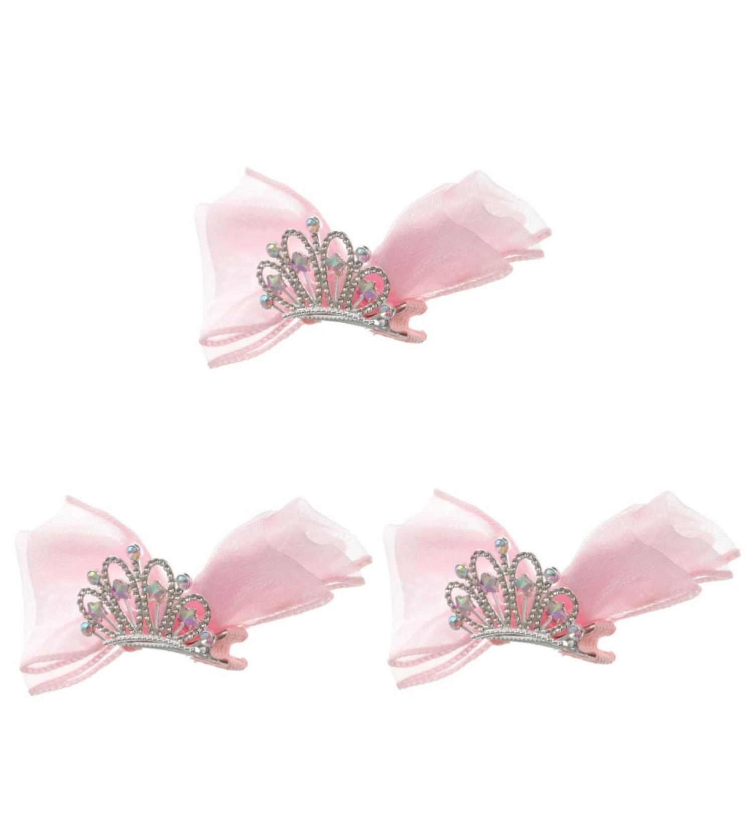 FRCOLOR Girl Hair Accessories bow hairpin bow hair clips pink hair bows for girls bows for girls hair princess clip bow clips bows bow hair clips for girls child crystal Mesh hair - Buy Online on GoSupps.com