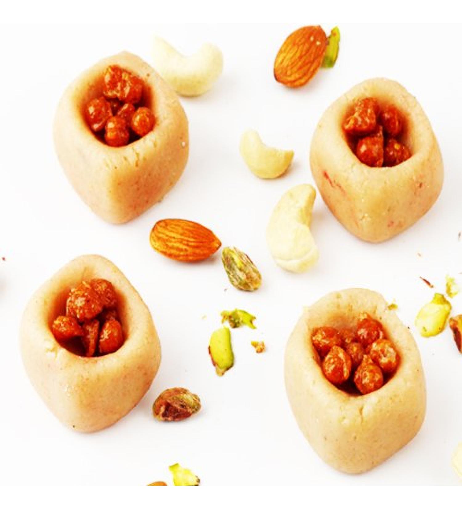 Ghasitaram Gifts Indian Sweets - Sweets Kaju Butterscotch Cubes 400 GMS - Buy Online on GoSupps.com