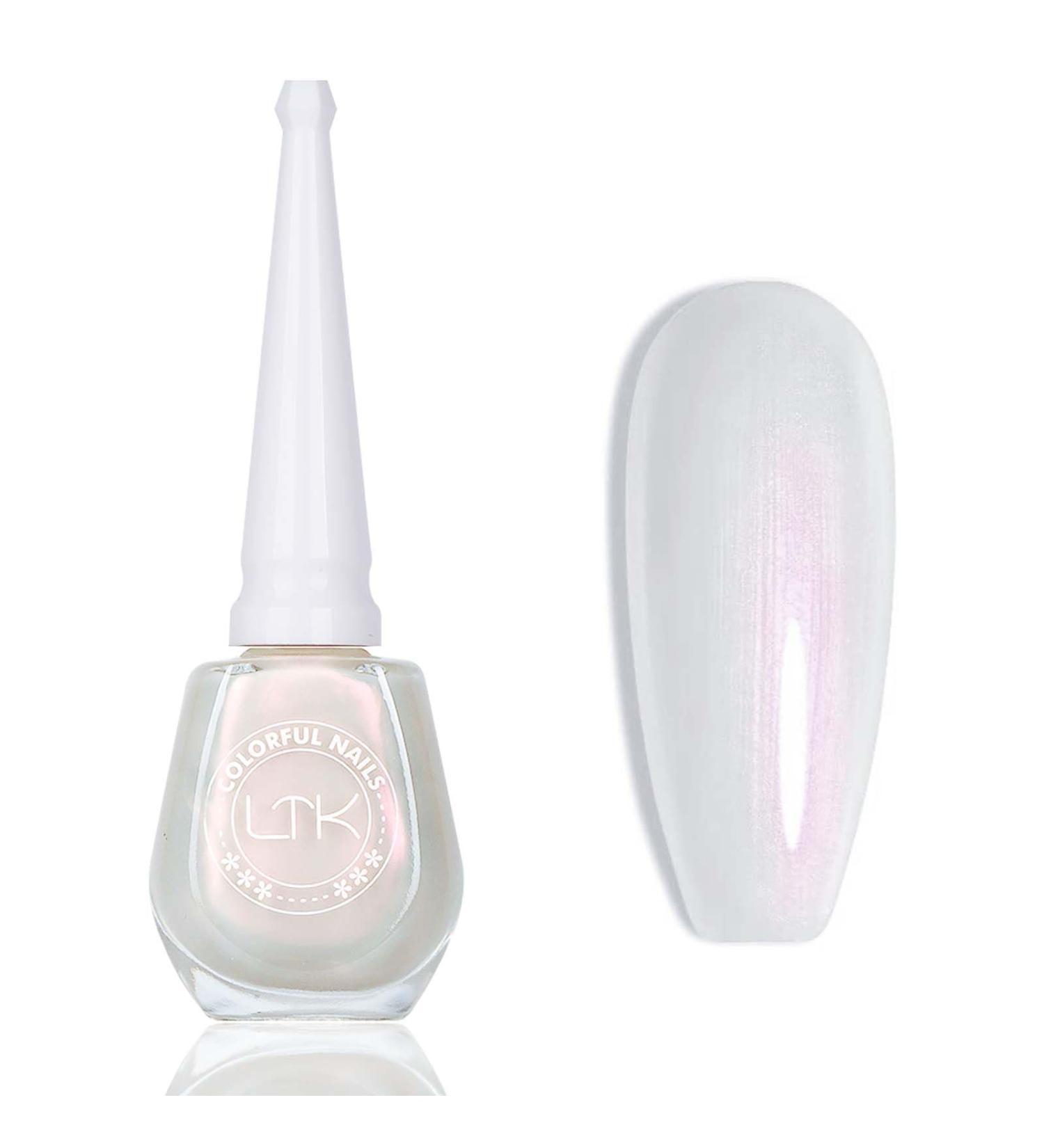White Nail Polish - Pearl Nail Polish - White Pearl Glitter Nail Polish Reflect Pink Shimmer Flash - High Glossy Shine Long Lasting No Need UV Long Lasting DIY Manicure Nail Art - Buy Online on GoSupps.com