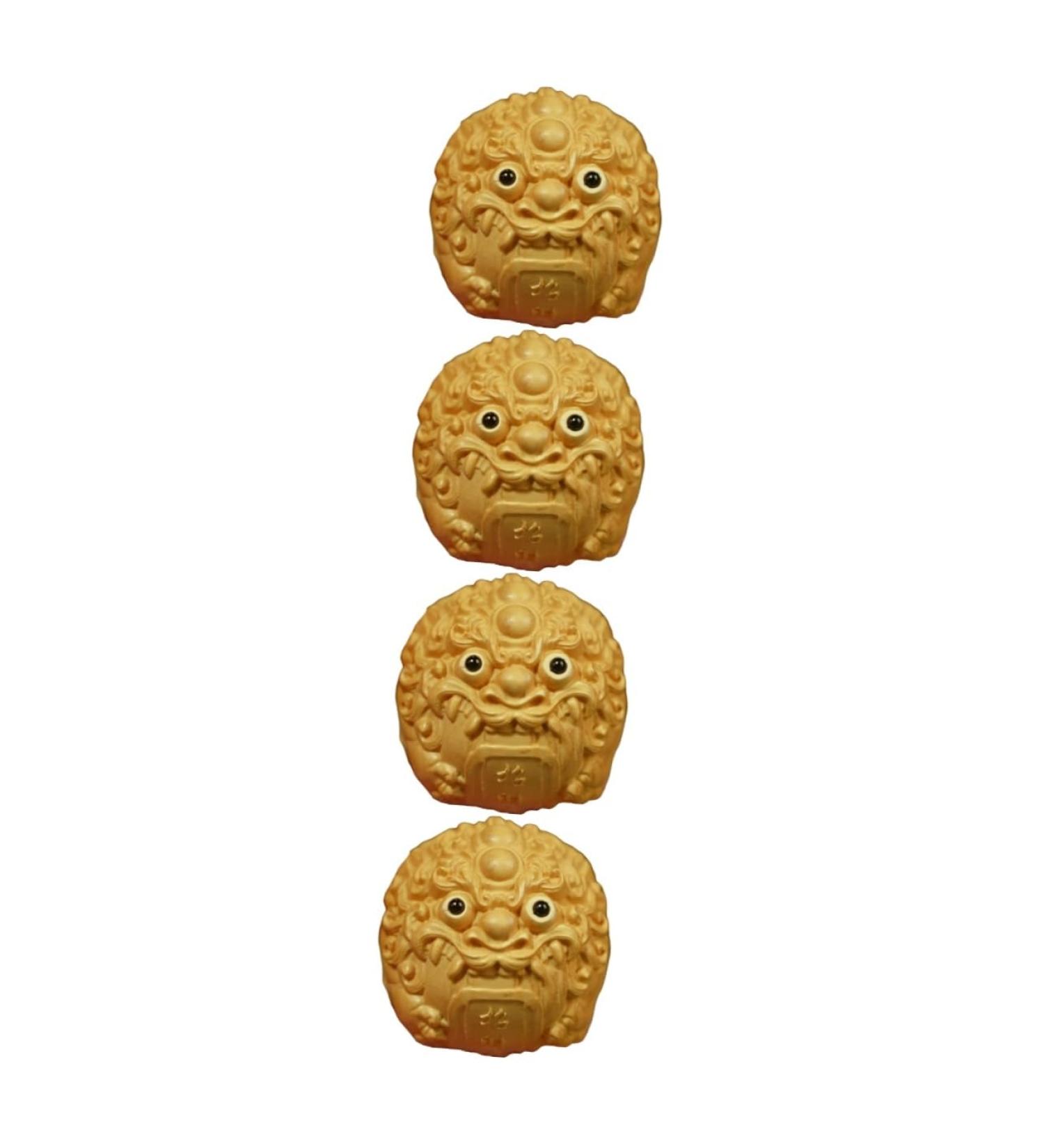 Shop Healeeved 4-Piece Feng Shui Kylin Statue Set | Handcrafted Wooden Baoding Balls & Brass Pi Yao Tea Pet Tool - International Shipping Available - Buy Online on GoSupps.com