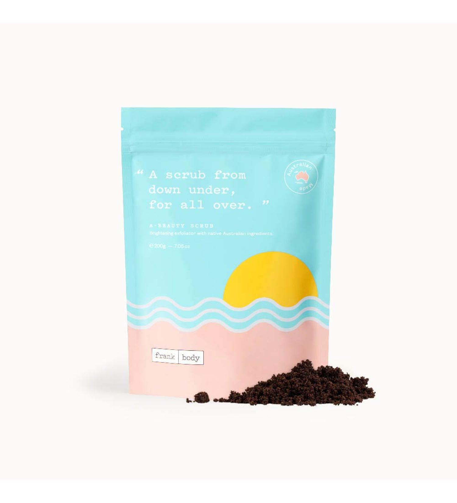 Frank Body A-Beauty Scrub | Natural Skin Brightening Coffee Body Scrub | Aussie Skincare for Hyperpigmentation, Hydration, Stretch Marks, Cellulite | 200g - Buy Online on GoSupps.com
