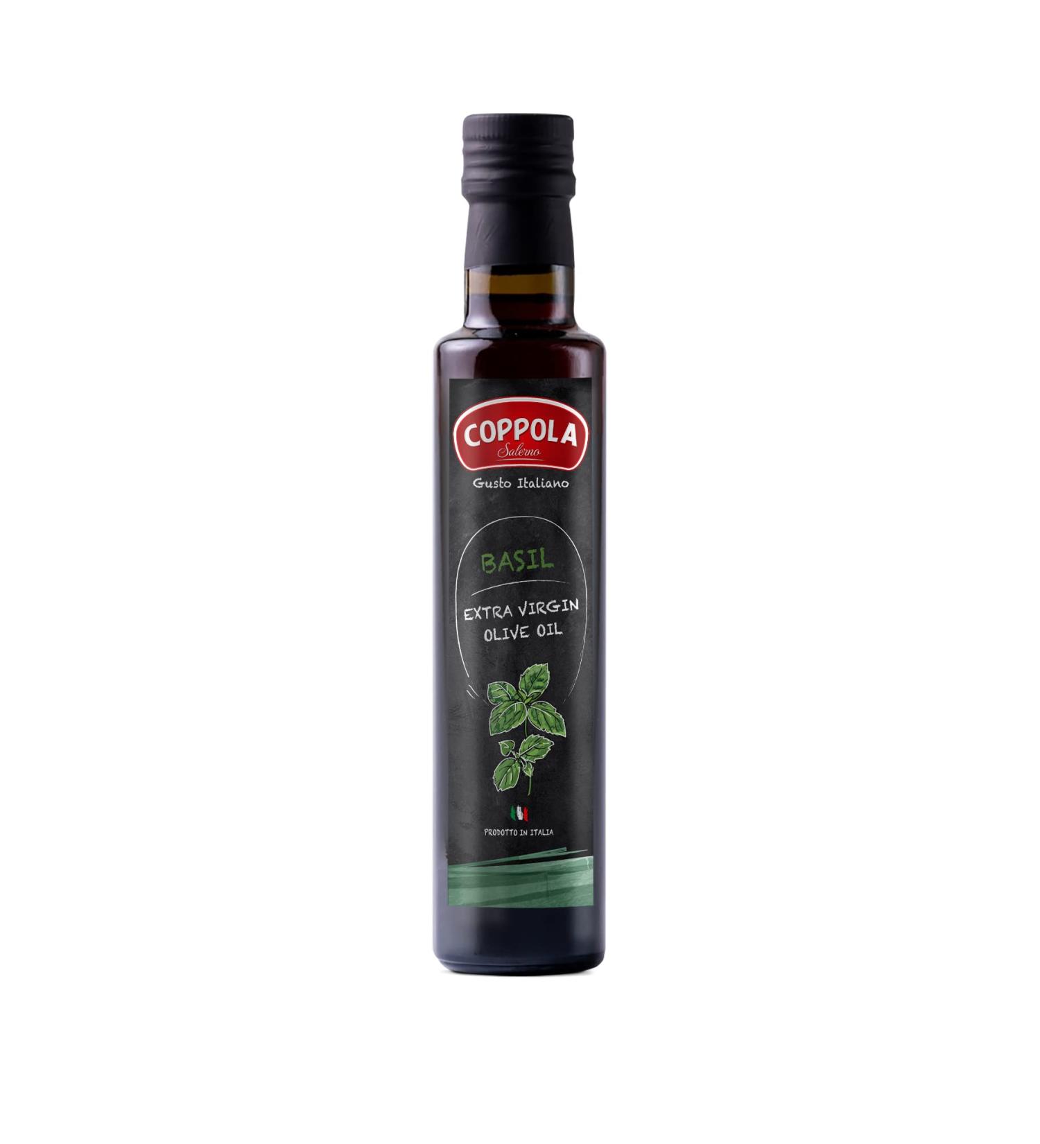 Coppola Extra Virgin Olive Oil with Basil (250ml) - Buy Online on GoSupps.com