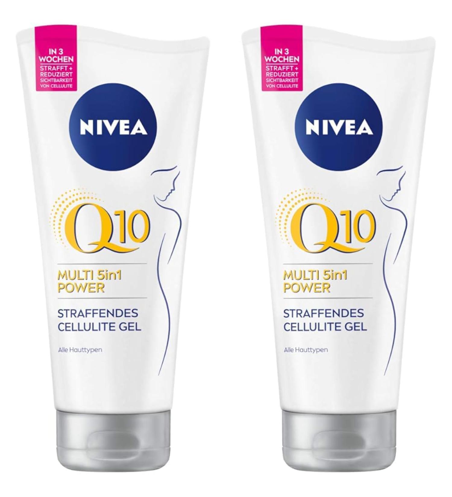 Nivea Body Gel Q10 Anti-Cellulite 200ml - Skin Tightening Gel with Q10 & Lotus Extract - 2 Pack Multi 5in1 Power Formula - Buy Online on GoSupps.com