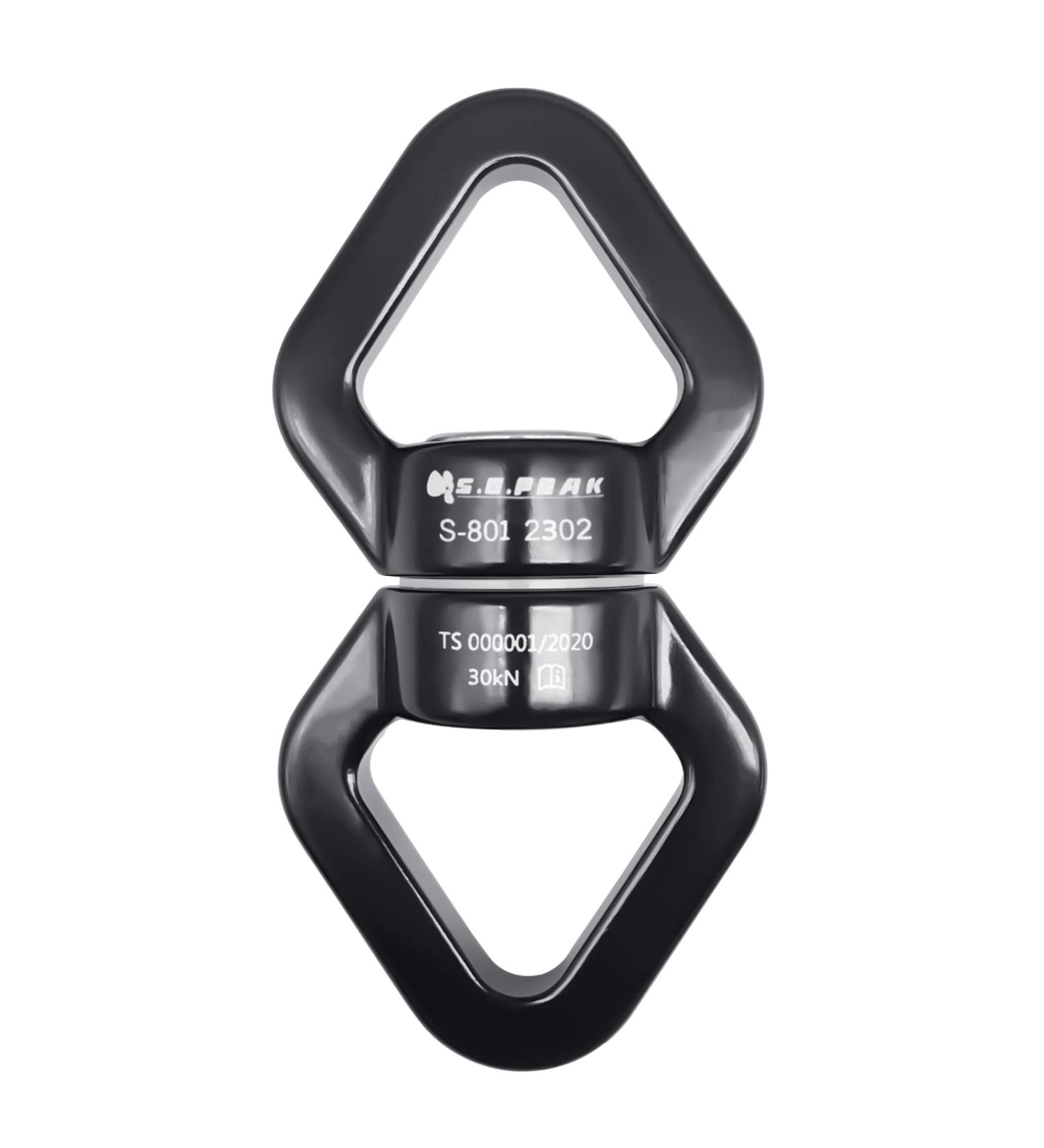 S.E.PEAK 30kN Swing Swivel CE Certified Safe Hook | 360 Rotational Device for Tree Swing, Rock Climbing, Hammock - All Black - Buy Online on GoSupps.com