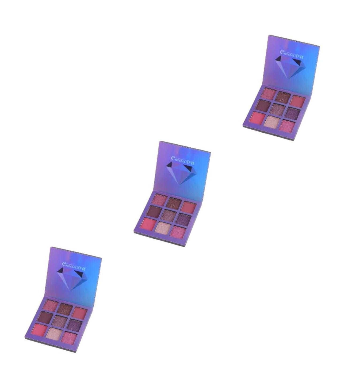 Healvian 3pcs 9 Women Eye Shadow Eyeshadow Makeup Palette Metallic Eye Shadow Palettes Purple - Buy Online on GoSupps.com