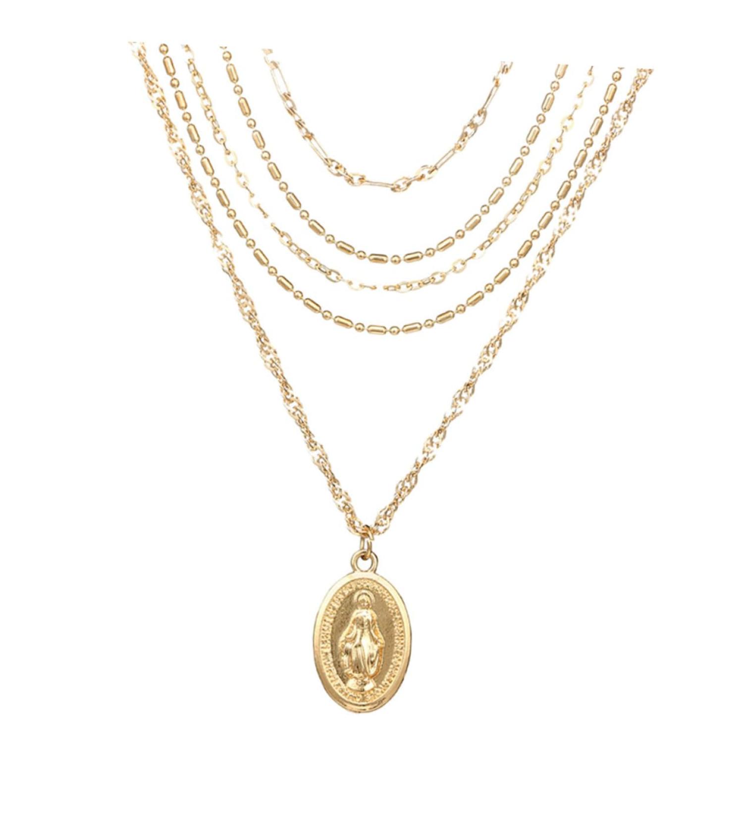 COLLBATH Ladies Necklaces Fashion Unique All-match Stylish Multilayer Pendant Necklace Trendy Choker Necklace for Ladies Women Girls Womens Chain Necklace - Buy Online on GoSupps.com