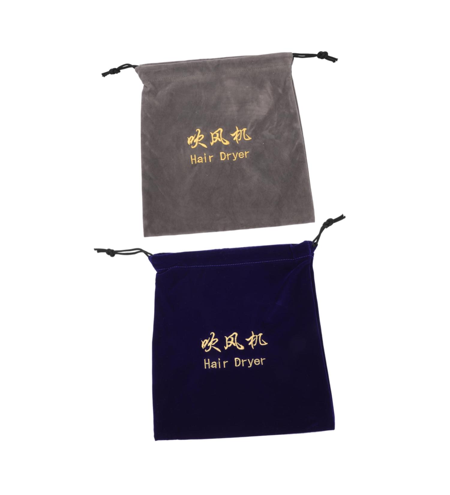 BELLIFFY 2pcs Storage Bag Travel Bag Drawstring Hair Dryer Pouch Gym Bag Hair Dryer Dust Bag Flocking Cloth - Buy Online on GoSupps.com