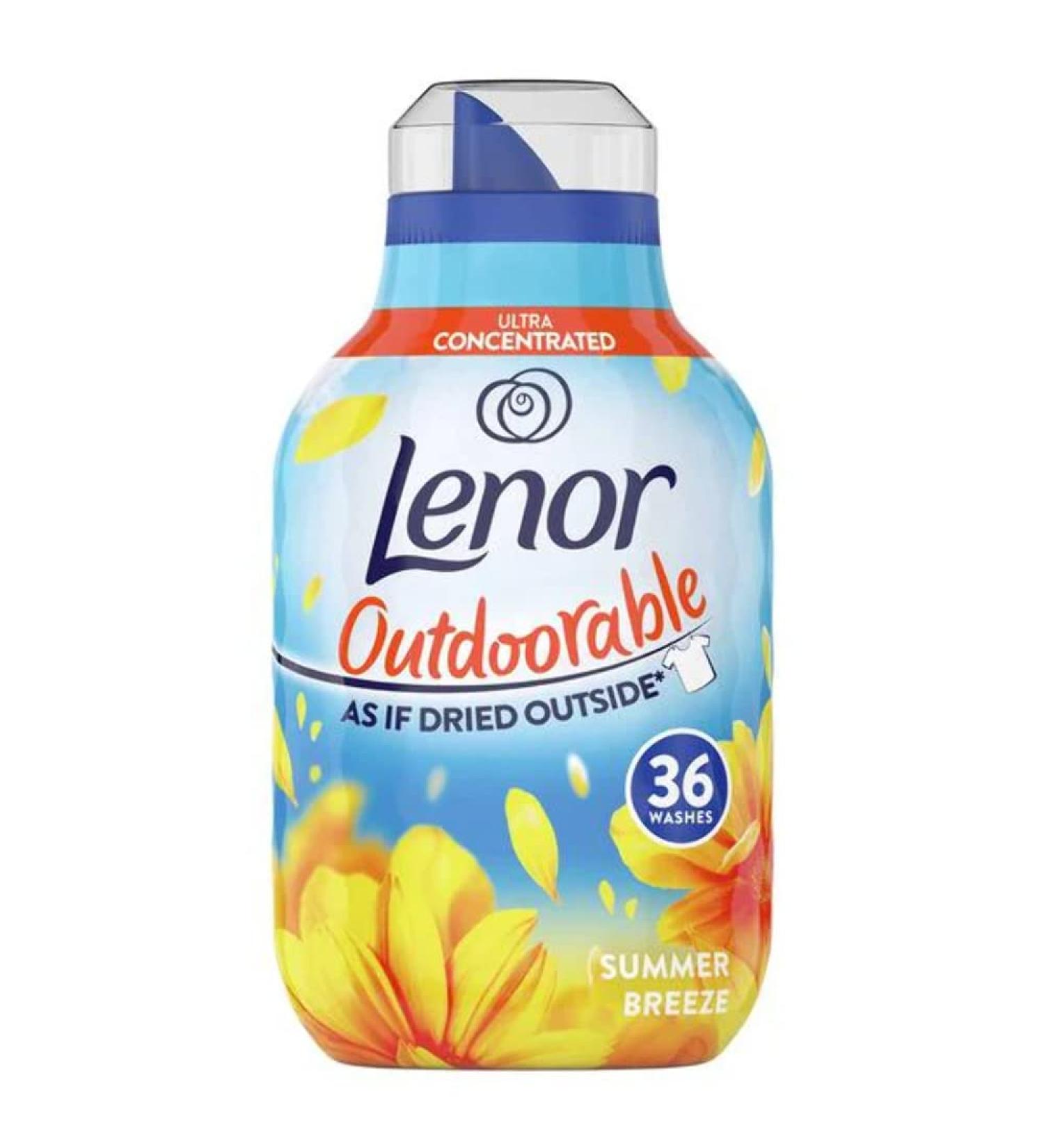 Lenor Outdoorable Fabric Conditioner Summer Breeze 36 Washes 504ML - Ultra Concentrated Freshness- 100 percent Recycled Bottle