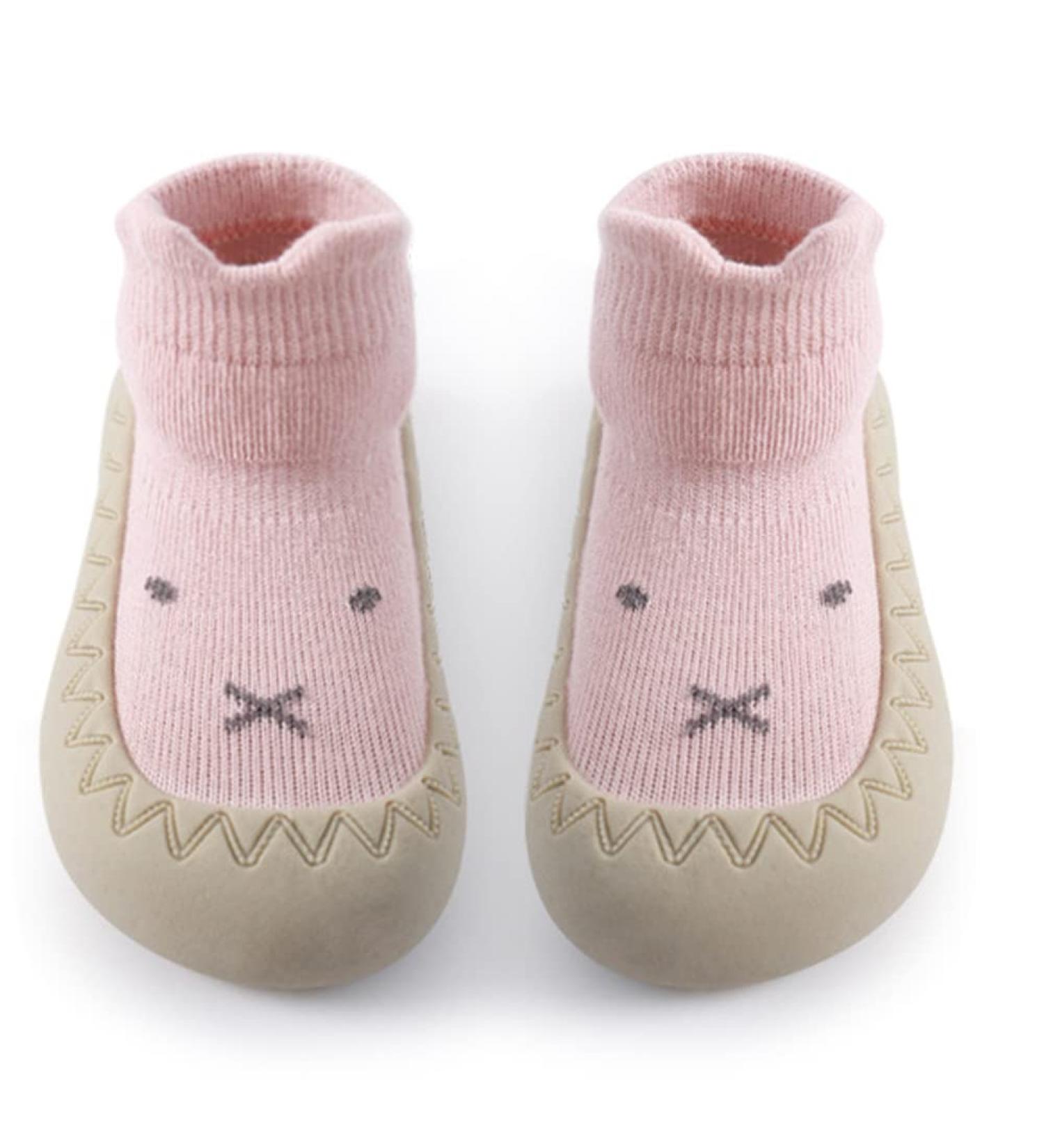 Baby First Walking Shoes | Toddler Sock Shoes Soft Sole with Grips 12-18 Months Pink - Buy Online on GoSupps.com