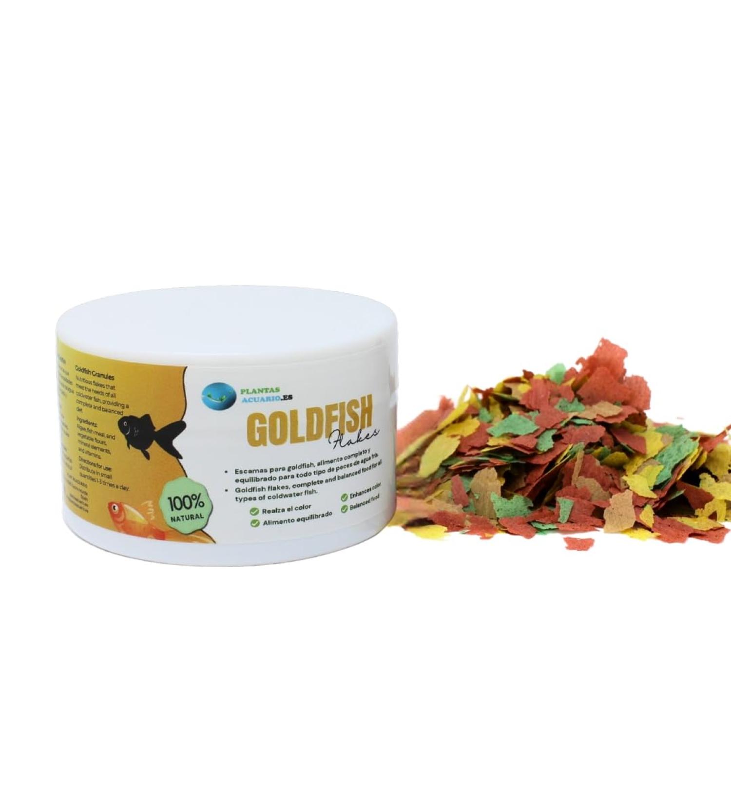Goldfish Flakes Fish Food for Cold Water Fish, Natural Complete Food, Balanced Nutrition for All Types of Aquarium and Cold Water Pond Fish, Plant