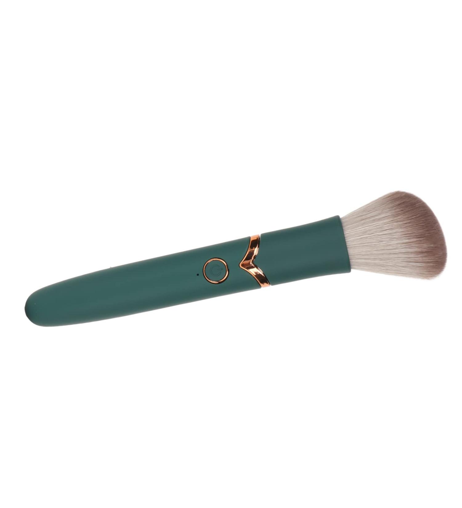 Rechargeable Makeup Brush - 180mAh Battery 10 Vibration Gears Waterproof Electric Beauty Brush for Travel - Soft Hair Eco-Friendly Green - Buy Online on GoSupps.com