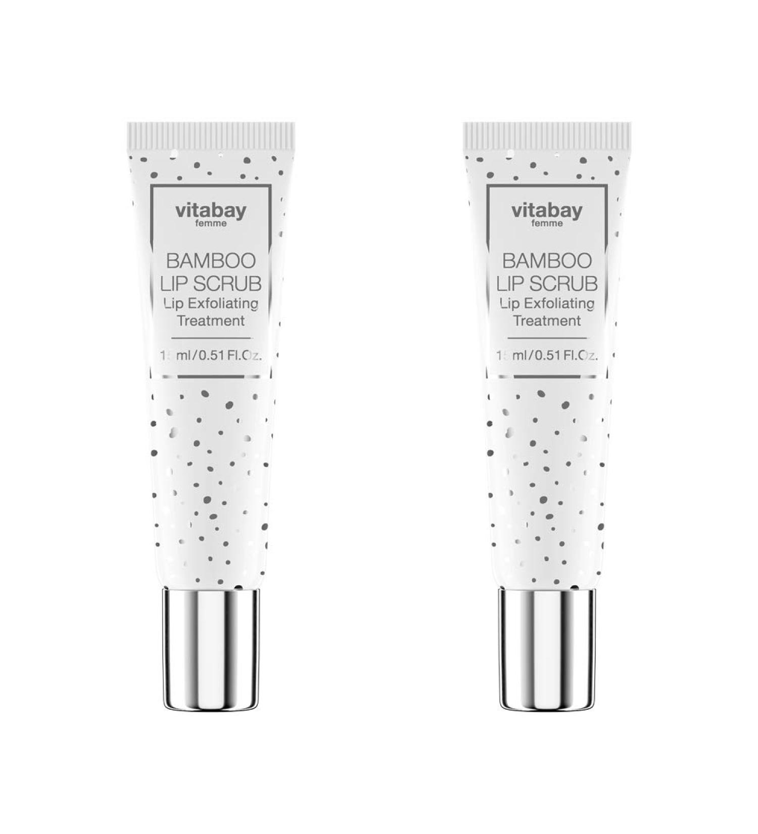 Bamboo Lip Scrub - Exfoliating Treatment with Bamboo Particles | 2 x 15 ml Pack | Soft Smooth Lips - Buy Online on GoSupps.com