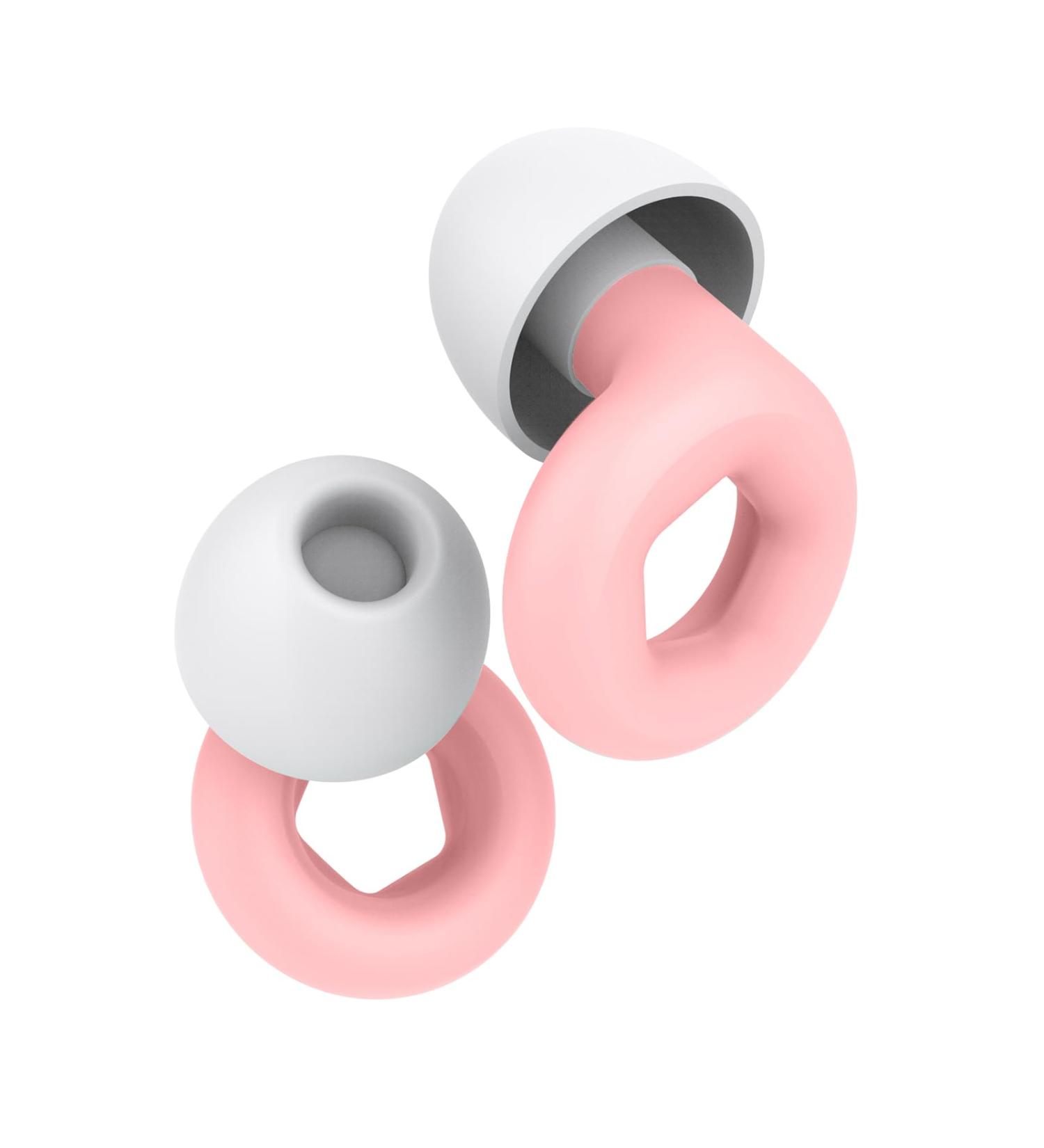 Buy Reusable Soft Earplugs for Noise Reduction | Perfect for Sleeping Travel and Work | Pink & White Sound Protection - Buy Online on GoSupps.com