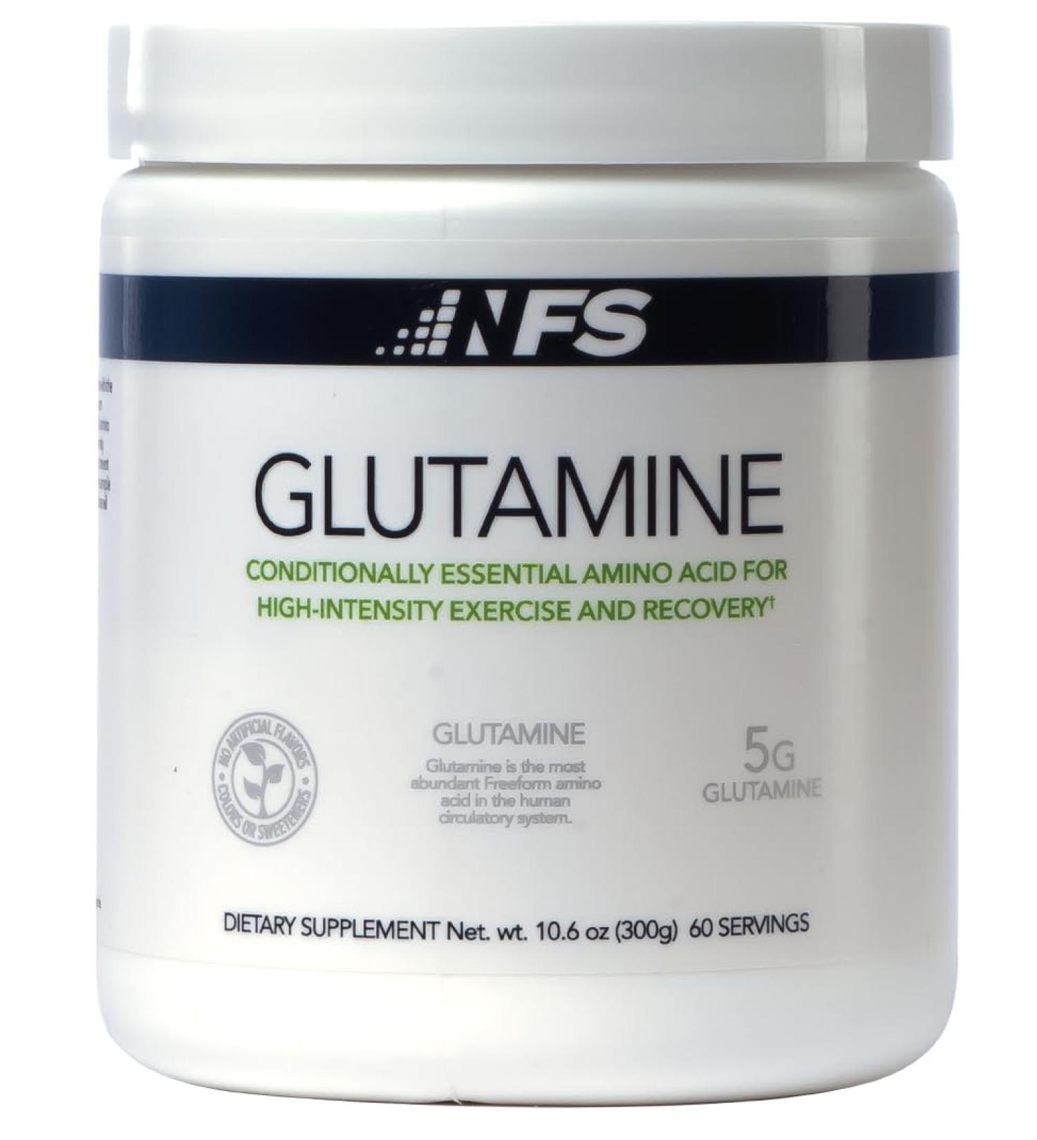 NF Sports Pure Glutamine Powder for Muscle Recovery, Immunity Support & Focus - L-Glutamine Powder for Women/Men. Post Workout Recovery Drink - Vegan, Gluten Free - Unflavored (300g, 60 Servings) - Buy Online on GoSupps.com