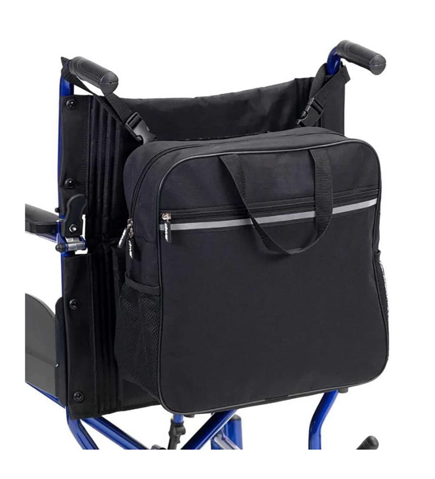 Wheelchair Bag Wheelchair Pouch with Reflective Stripe Travel Messenger Backpack Large Wheelchair Accessories Bags to Hang on Back and Wheelchair Backpack Storage Bag for Handicap Elderly - Buy Online on GoSupps.com