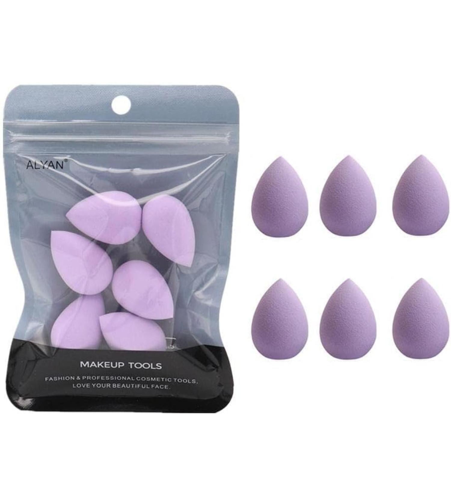 6Pcs Purple Mini Makeup Sponge Small Beauty Sponge Blender Set for Foundation Powder Concealer Highlight and Eye Shadow Fashion Processing - Buy Online on GoSupps.com