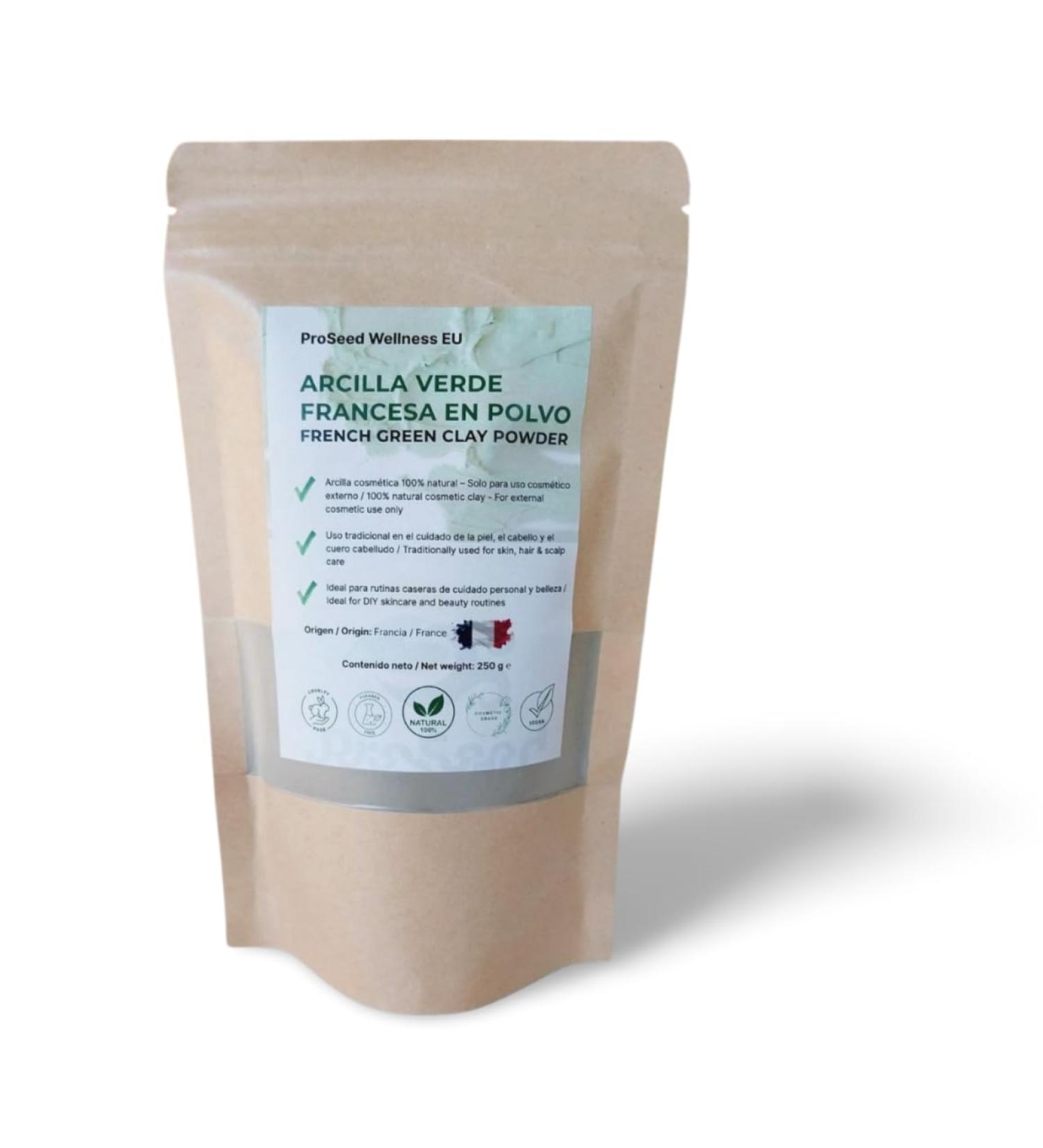 KAPTAN LDA French Green Clay Powder for facial mask hair and body detox and purify 100 natural 250 g excellent for face and hair mask spot treatment body wrap detoxbate foot soak and - Buy Online on GoSupps.com