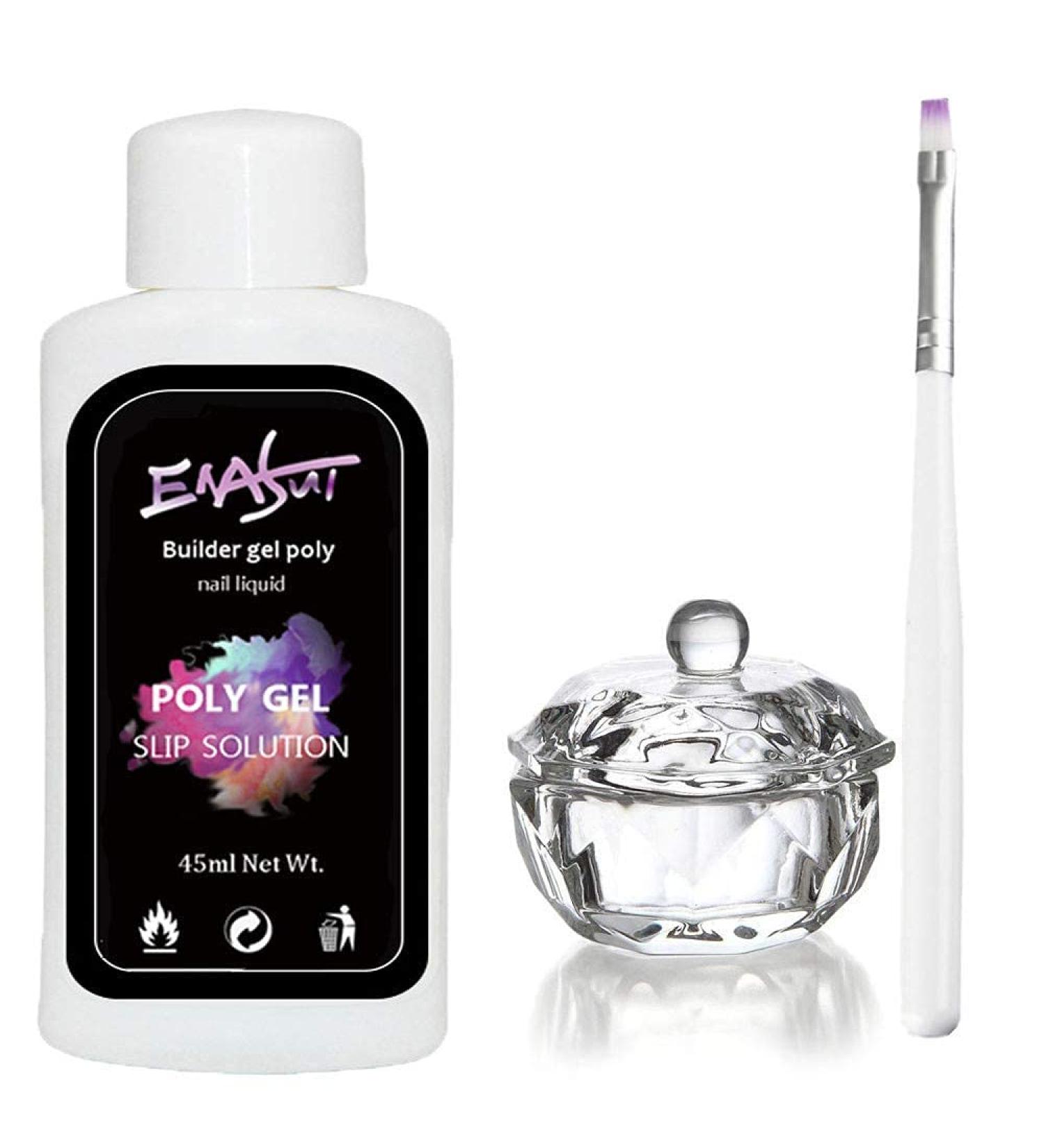 ENASUI 45ML Nail Extension Gel Kit - Quick Slip Solution with Nail Brush and Glass Cup - Buy Online on GoSupps.com