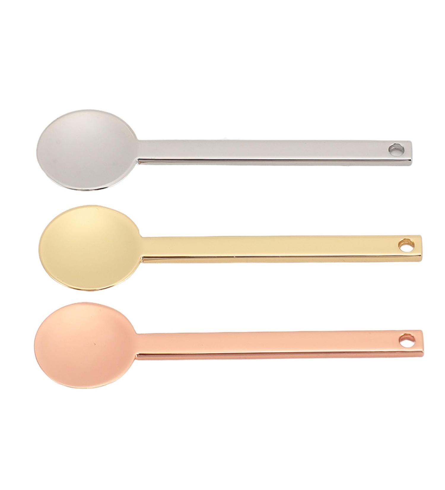 Metal Cosmetic Spatula Round Head Lightweight Spoon for Cream Mask Makeup - Buy Online on GoSupps.com