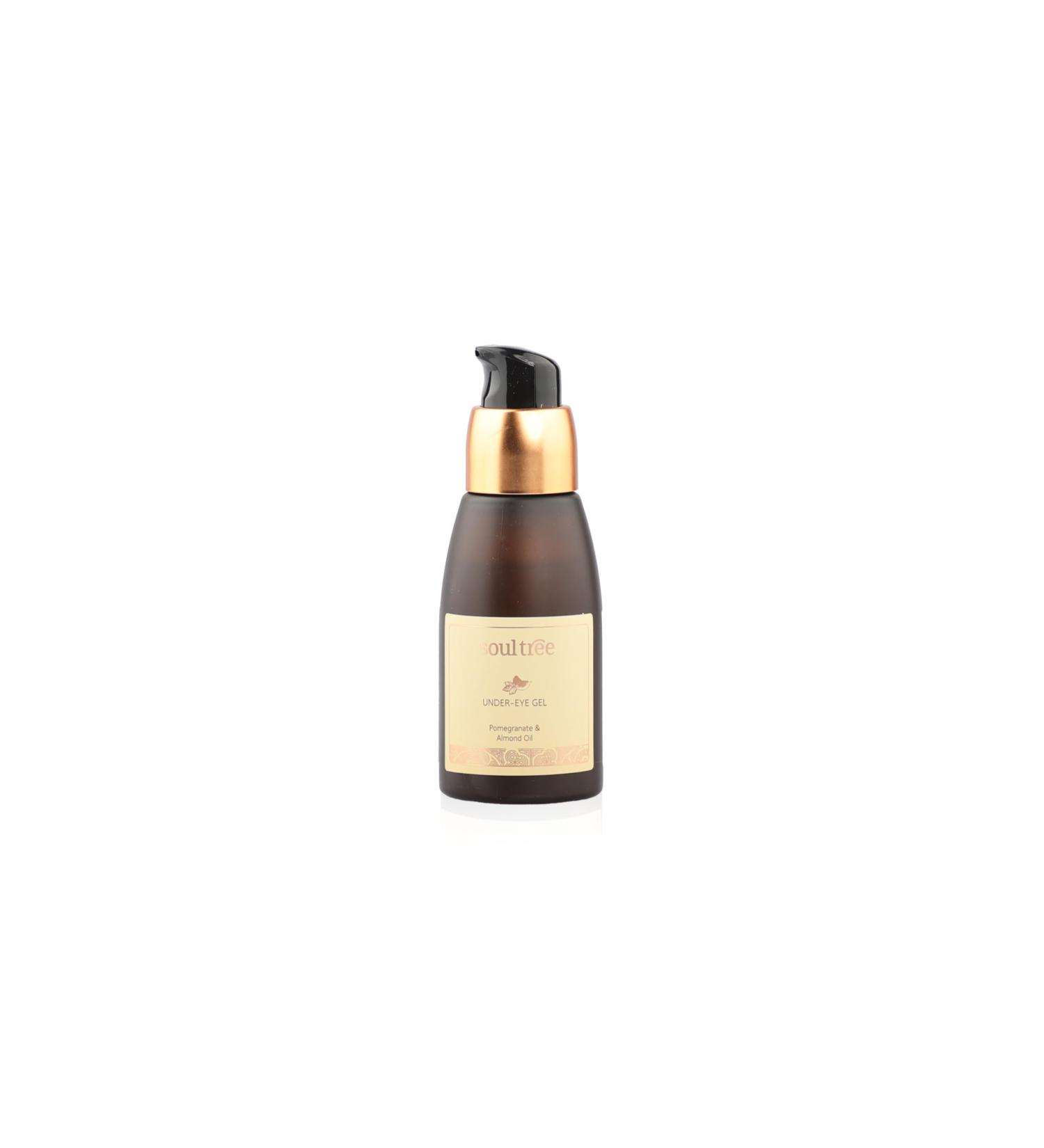 SoulTree Pomegranate & Almond Oil Under Eye Gel - 40 ML | Natural Anti-Aging Eye Care | Shop Internationally - Buy Online on GoSupps.com