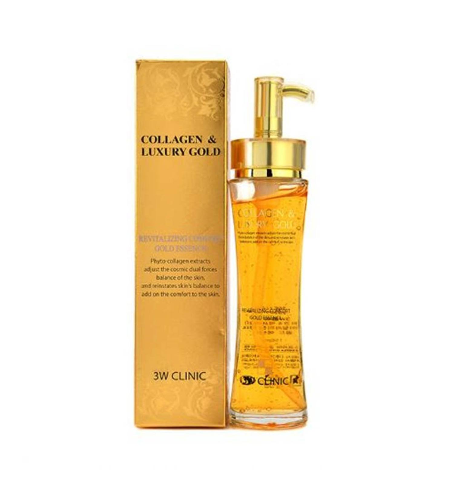 3W Clinic Collagen Luxury Gold Essence 150ml - Best Anti-Aging Serum for Radiant Skin | International Shipping - Buy Online on GoSupps.com