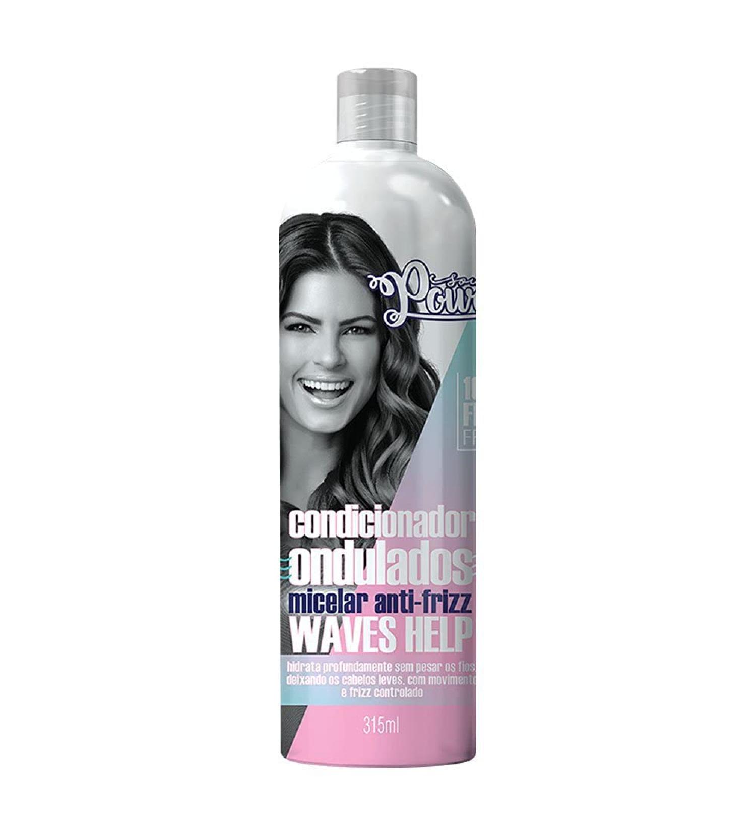 Soul Power Waves Wash Micellar Conditioner 315ml Vegan Friendly GMO Free Cruelty Free - Anti-Frizz Hydrating with Natural Oils - Imported from Brazil