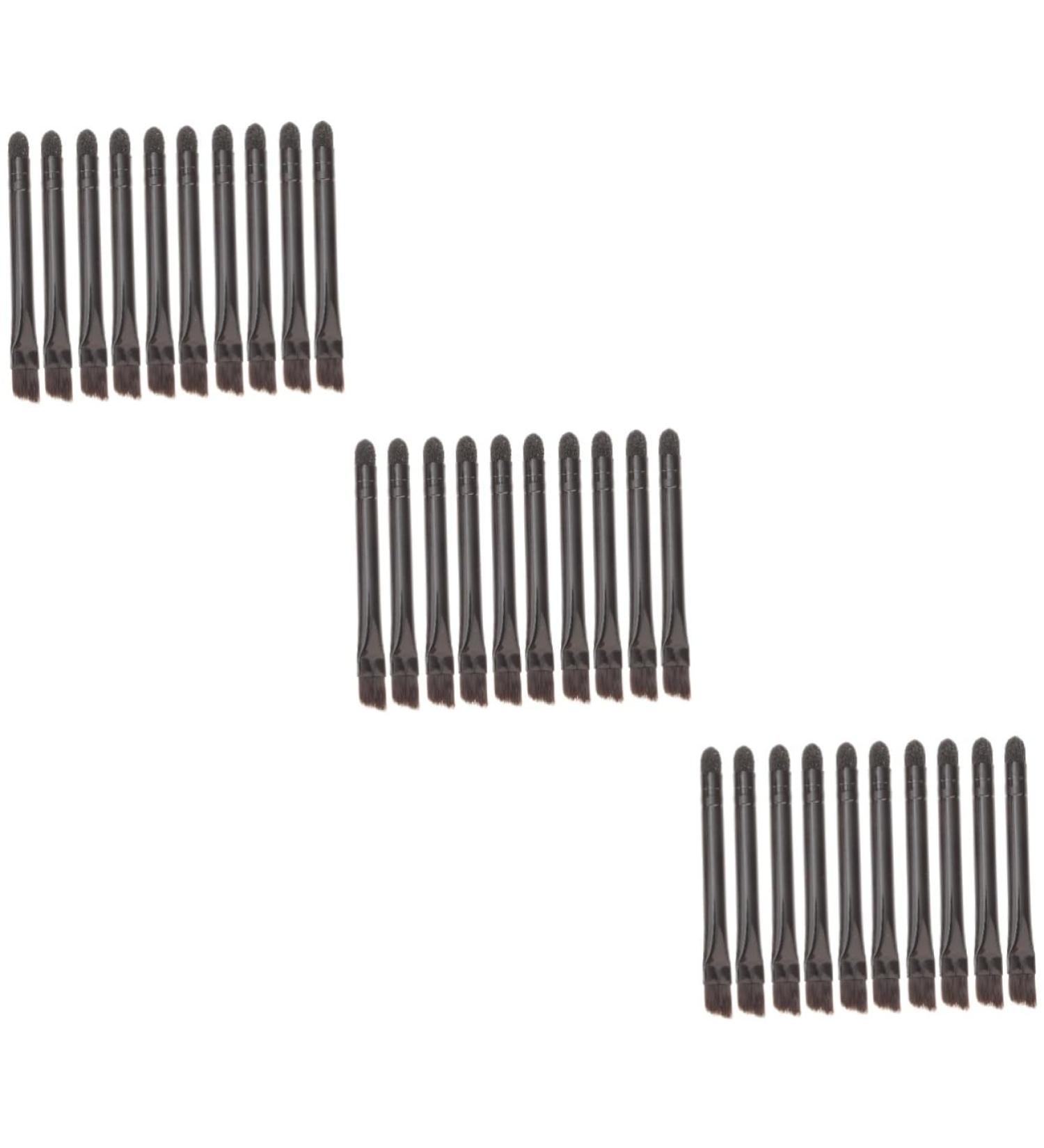 HAPINARY 30 Pcs Eye Shadow Brush Double Ended Makeup Brush Double Sided Makeup Brush Brow Brush Nylon Black - Buy Online on GoSupps.com