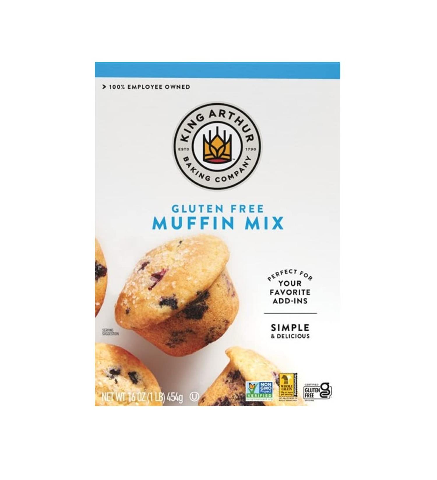 King Arthur Gluten Free Muffin Mix - Certified Gluten-Free, Non-GMO Project Verified, Kosher - 16 Ounces - Buy Online on GoSupps.com