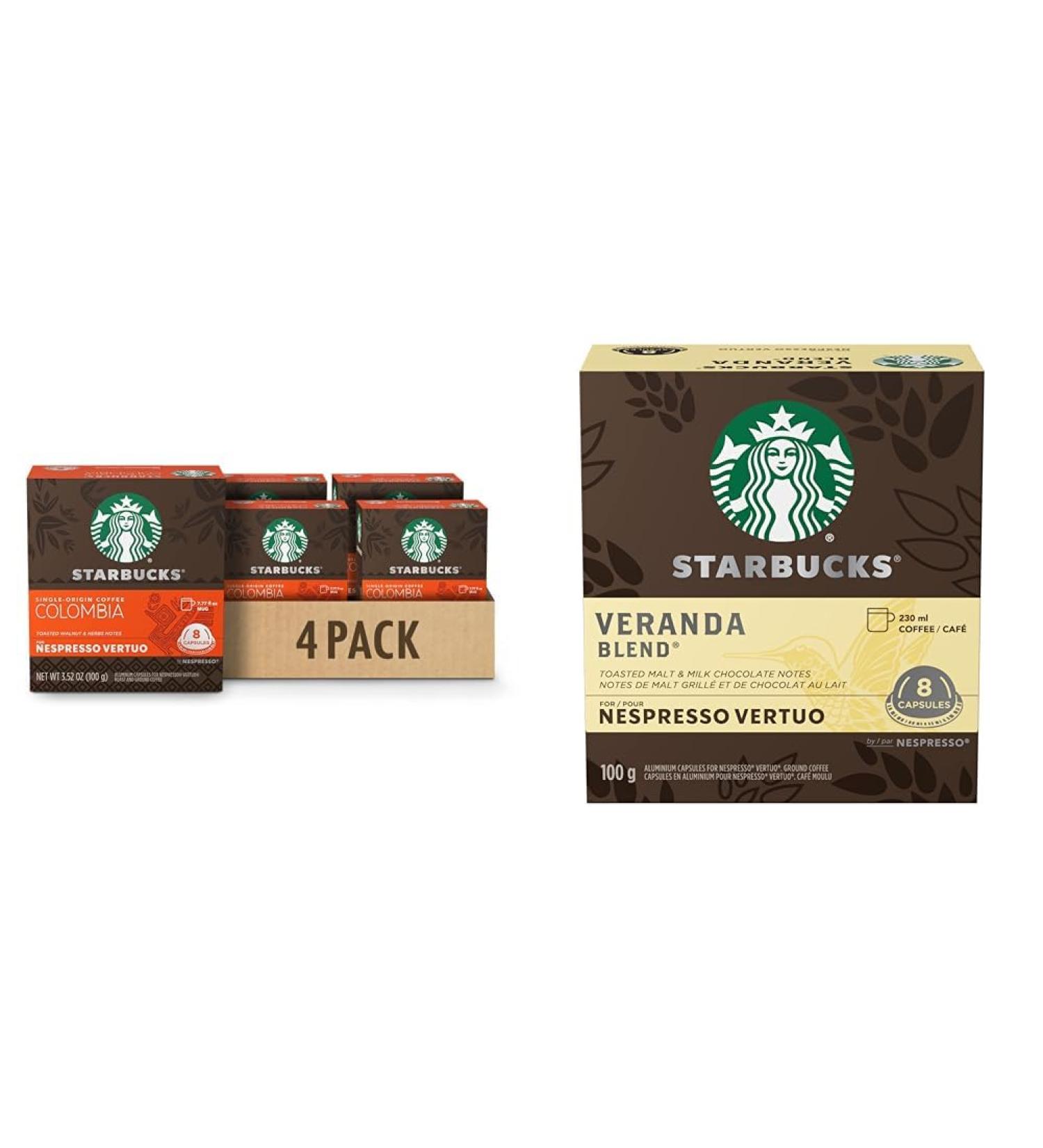 Starbucks By Nespresso Single Origin Columbia Coffee Pods Medium Roast & by Nespresso Veranda Blend Blonde Roast Coffee Pods Nespresso Vertuo Line Coffee Pods+Blonde Roast Coffee Pods - Buy Online on GoSupps.com