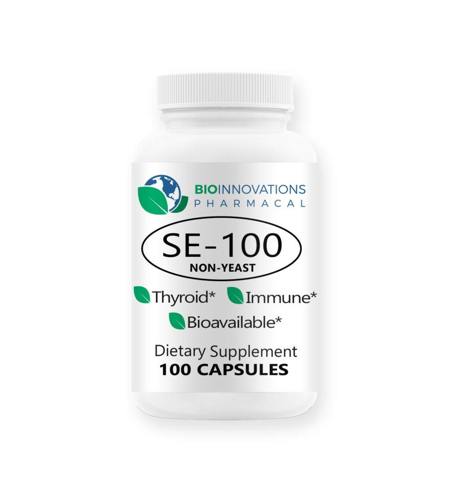 Bio-Innovations Pharmacal SE-100 100 mcg (100 Count) - Selenium Yeast-Free Supplement for Immune, Cardiovascular & Thyroid Health - Buy Online on GoSupps.com