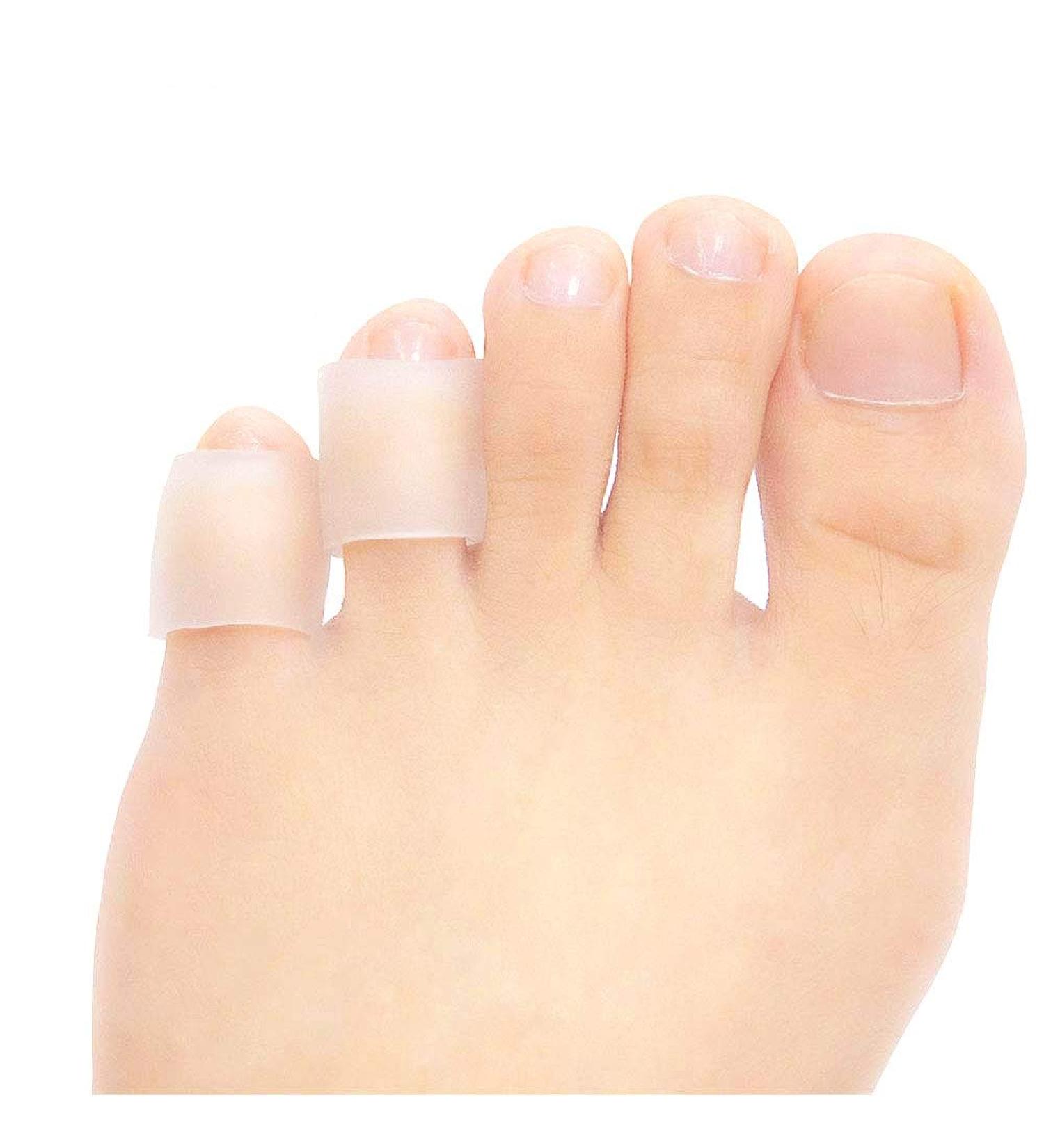 JKcare Transparent Pinky Toe Sleeves - Silicone Corn Cushions Pads 12 Pack for Corn & Blister Protection - Small Toe Protectors for Injured Toenails - Buy Online on GoSupps.com