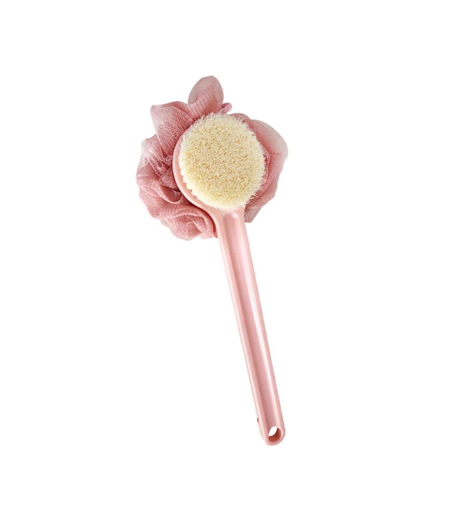 Healeved Bath Scrubber - Pink Handle Bath Brush Shower Sponge - Buy Online on GoSupps.com