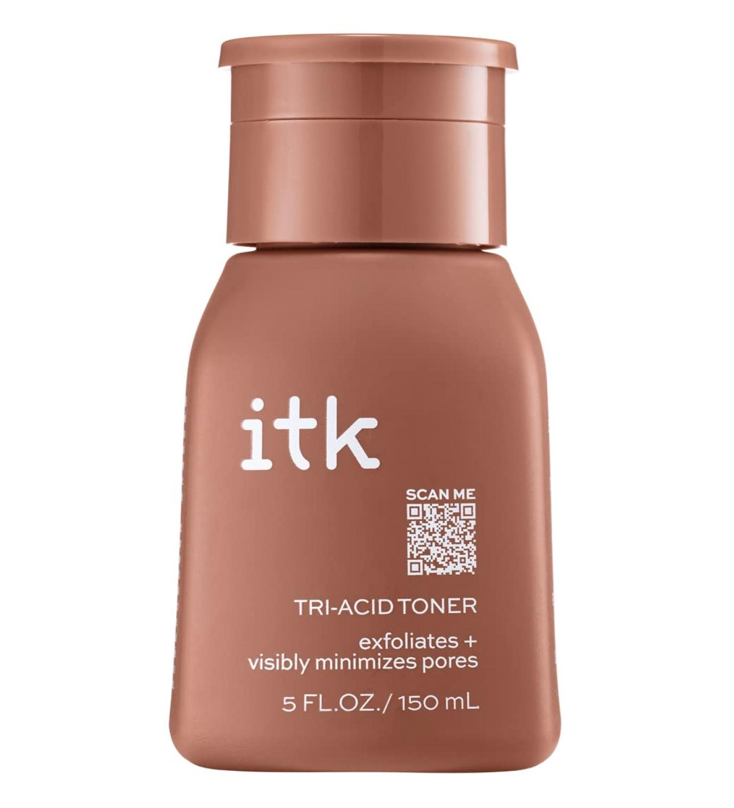 ITK Tri-Acid Facial Toner - Exfoliate & Brighten with AHA BHA PHA + Niacinamide - Minimize Pores & Dark Spots - 5 Fl Oz - Buy Online on GoSupps.com