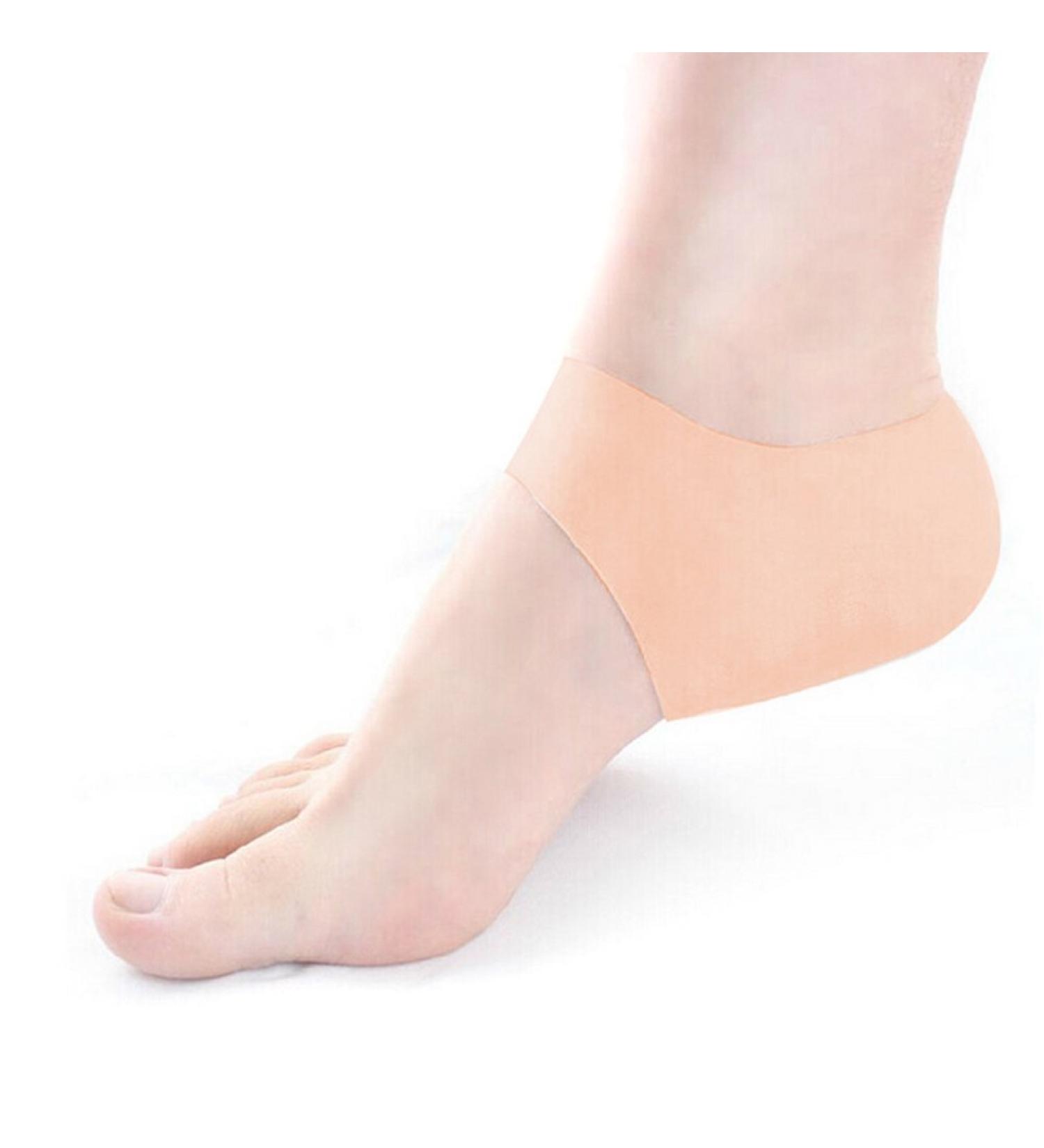 Silicone Gel Heel Protector Sock - Pain Relief for Cracked Feet Plantar Fasciitis & Spur | Anti-Cracking Care - Buy Online on GoSupps.com