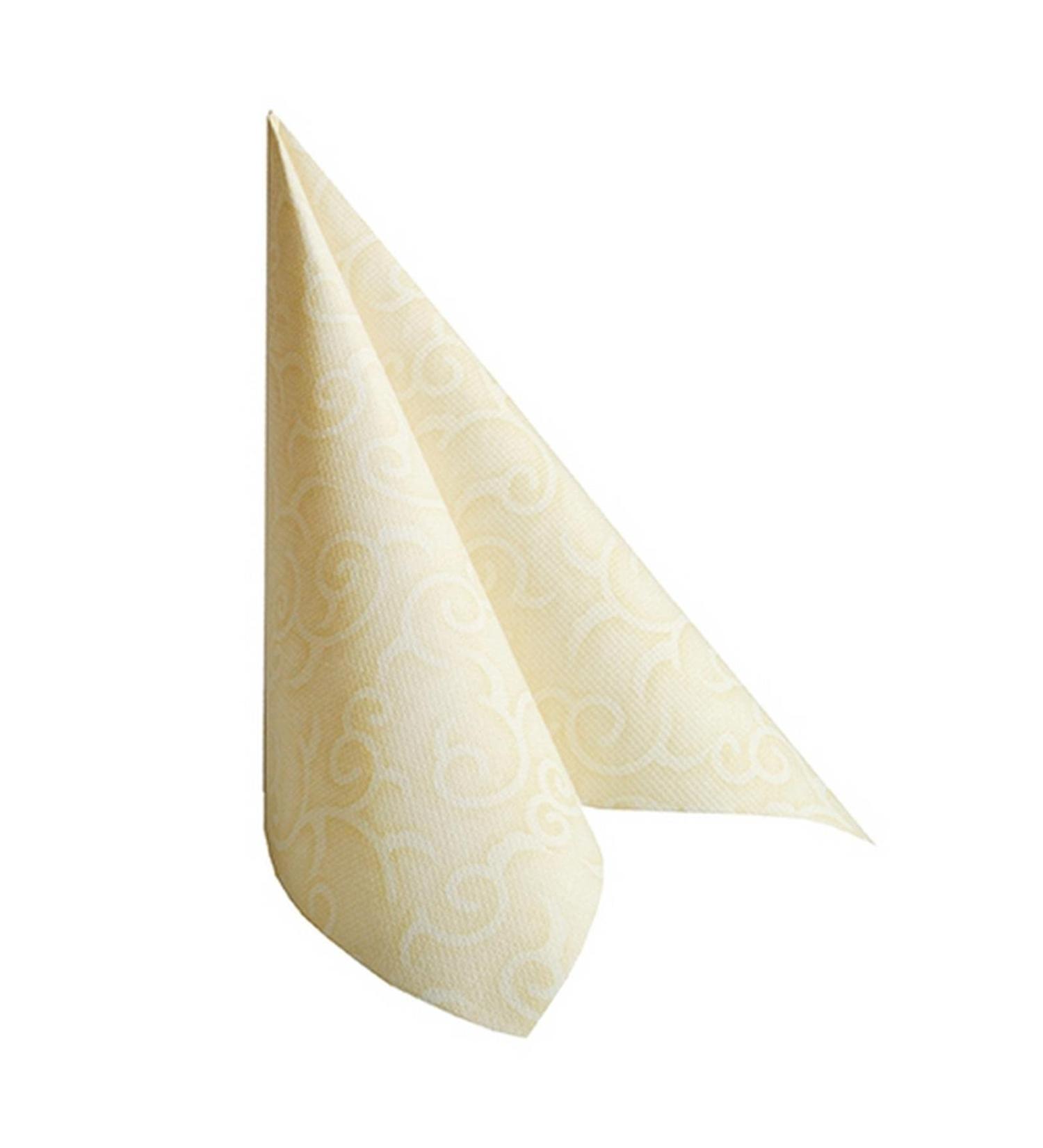 Papstar 50 napkins "ROYAL Collection" 1/4 fold 40 cm x 40 cm champagne "Casali" #84877 40x40cm Champagne