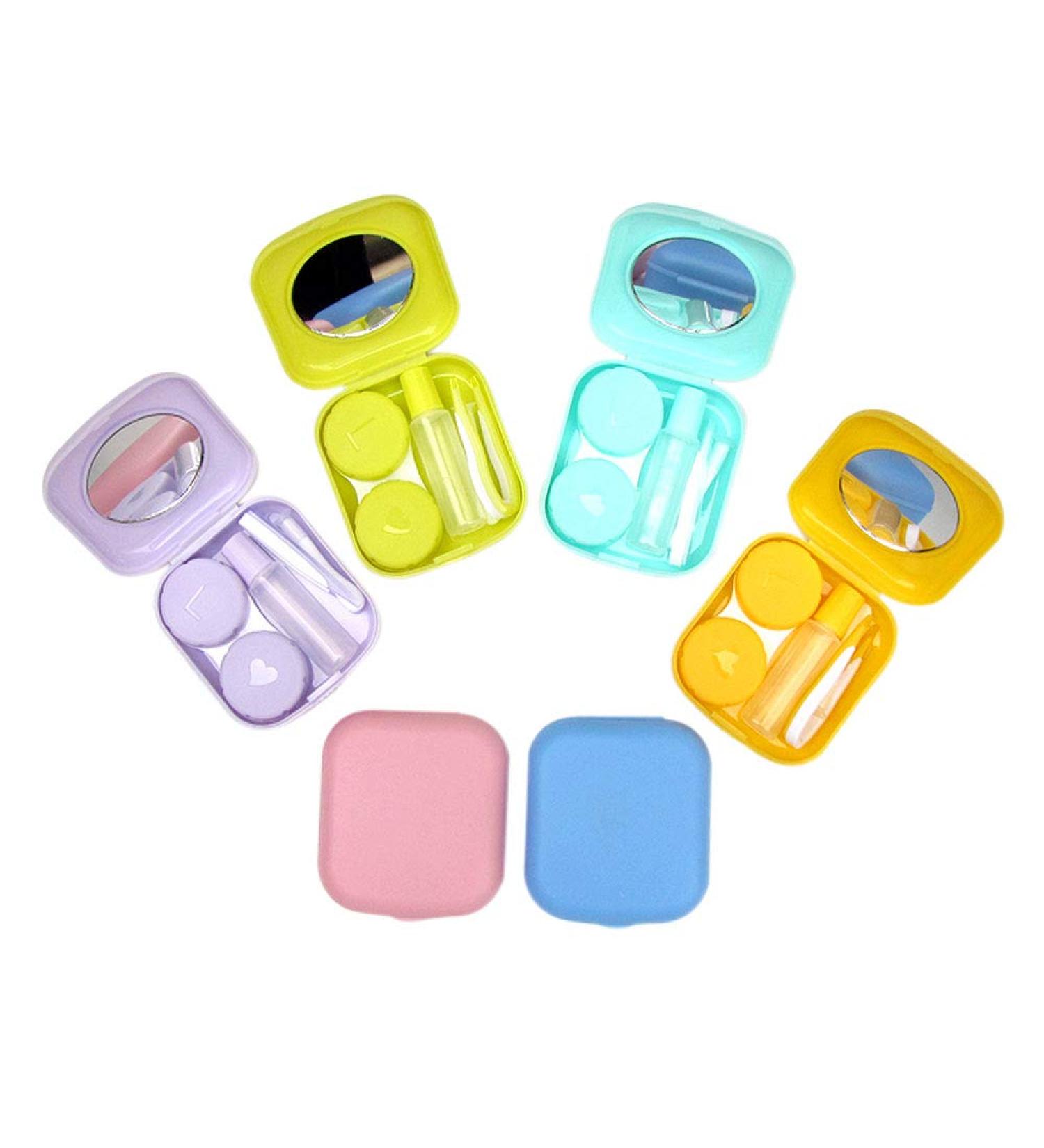 KISEER 6 Pack Colorful Contact Lens Case Travel Kit with Mirror, Bottle, Tweezers - Storage Container for Contacts - Remover Tool Included - Buy Online on GoSupps.com