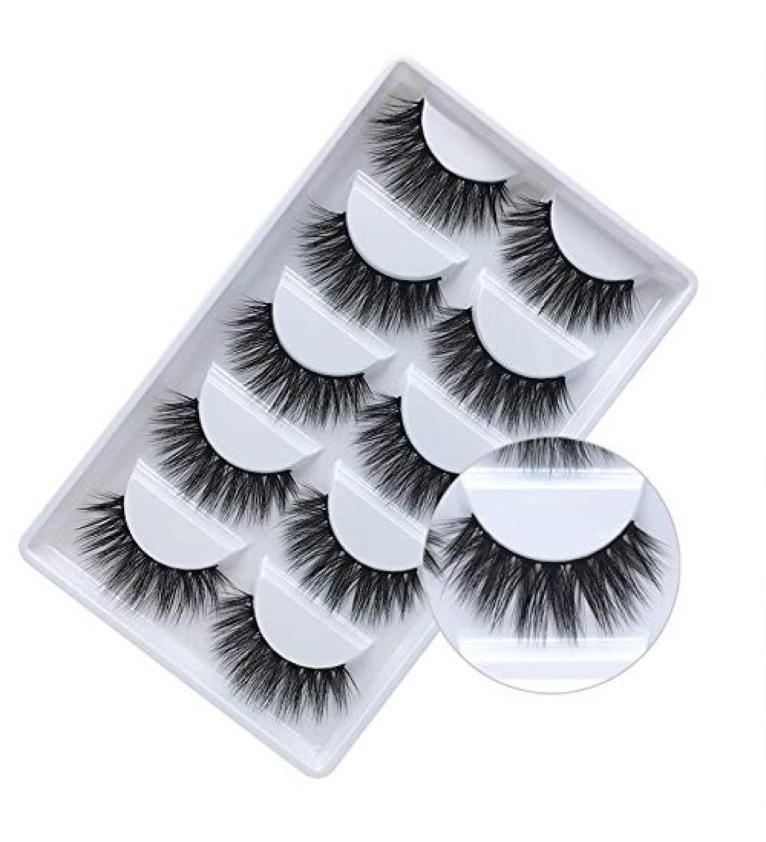 3D Faux Mink Handmade False Eyelashes - Dramatic Crossed Cluster - 5 Pairs - Buy Online on GoSupps.com