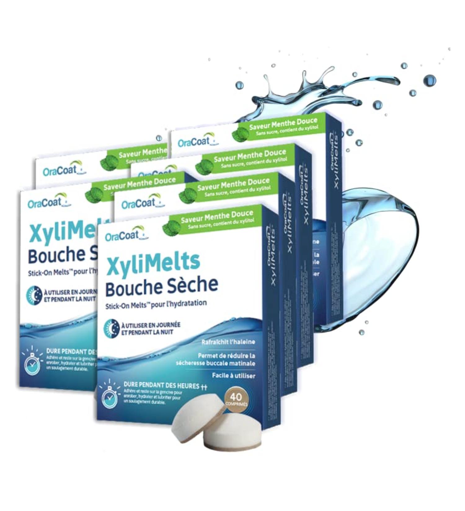 XYLIMELTS Bouche S che Maxi Format 240 Pastilles Adh rentes Menthe Douce| Soulage la S cheresse Buccale Jour & Nuit| Action Jusqu 8h| Sans Sucre au Xylitol| Discret & Naturel| Test Cliniquement - Buy Online on GoSupps.com