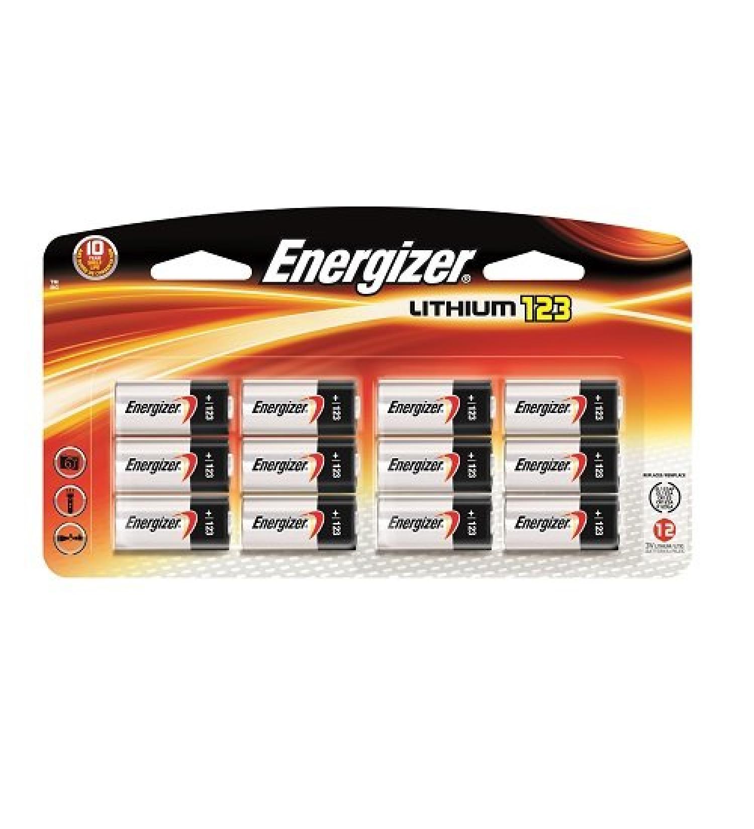 EL123-12 Energizer 123 Battery 12pk