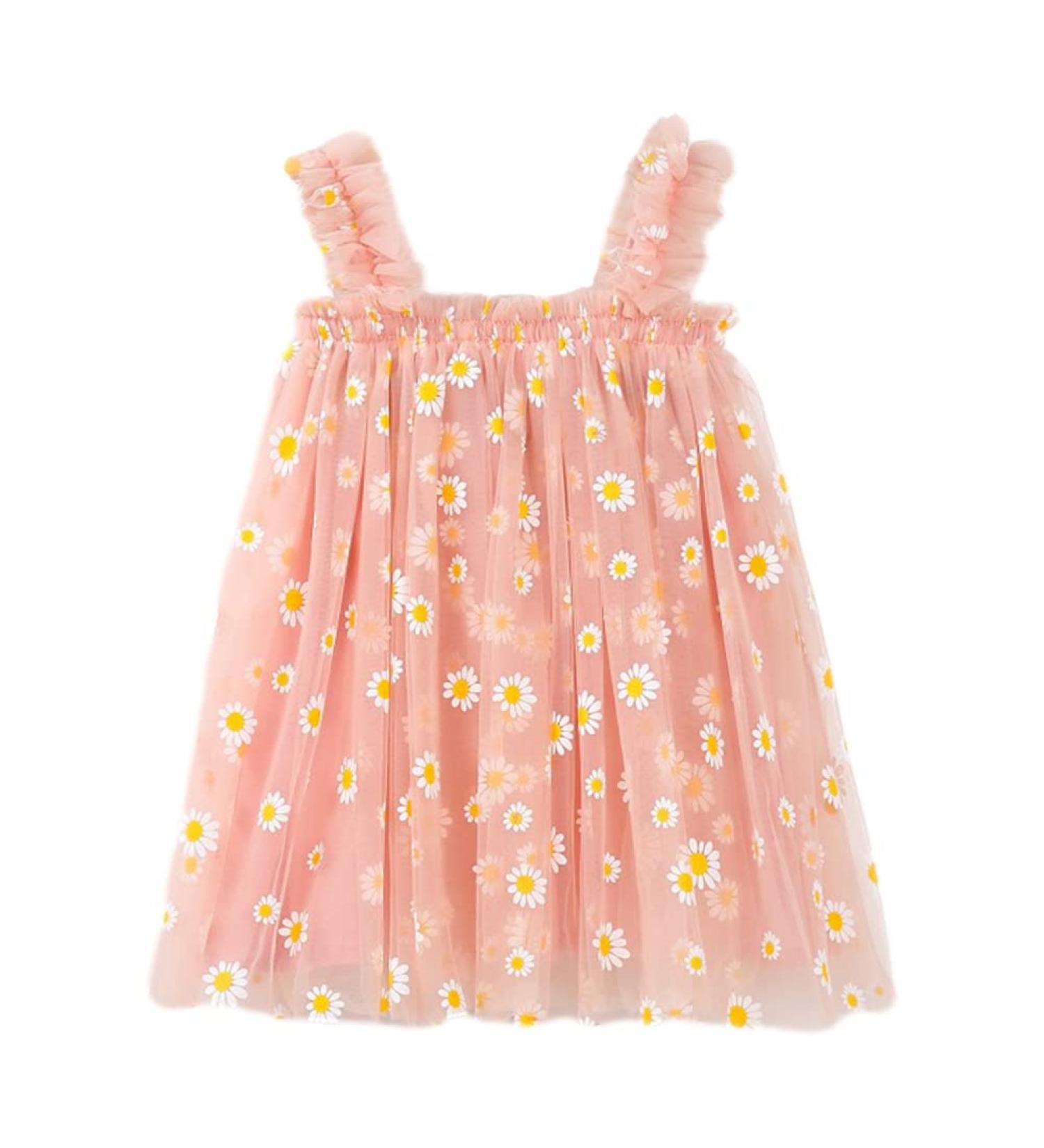 PythJooh Baby Girl Tulle Dress - Toddler Princess Dress with Butterfly Wings - Daisy Pink - 3-4 Years - Buy Online on GoSupps.com
