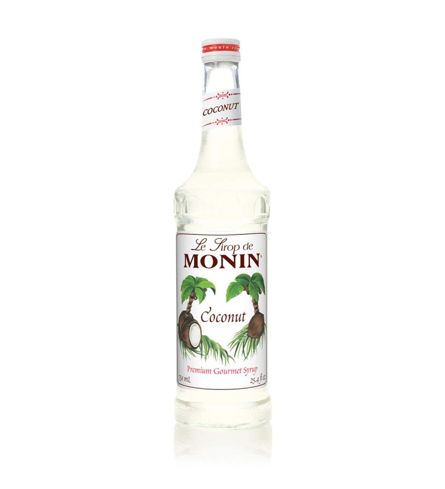 Monin Coconut Syrup - Creamy Tropical Coffee & Cocktail Drink Mix - 750ml (25.4 Fl Oz) - Gluten-Free & Non-GMO - Buy Online on GoSupps.com