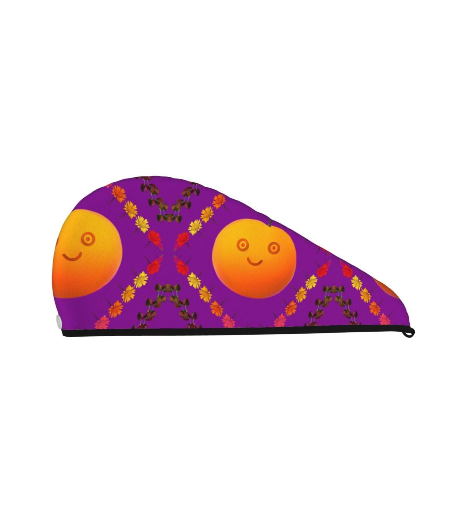 Super Absorbent Smiley Orange Dry Hair Cap for Girls | Quick-Dry Elastic Wrap for Long Thick Hair | Women's Hair Care Solution - Buy Online on GoSupps.com