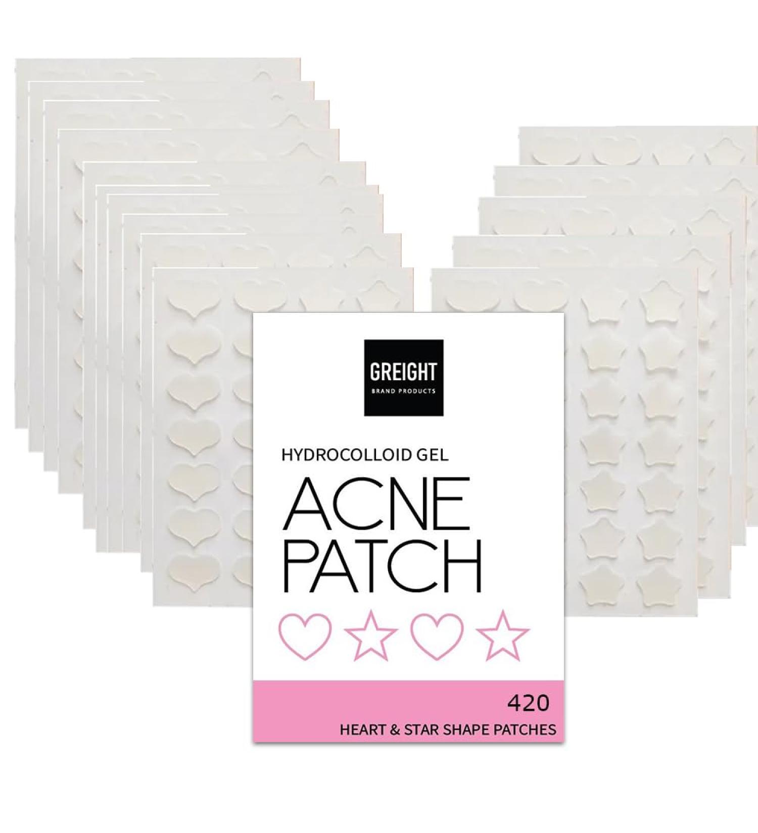 Hydrocolloid Acne Pimple Patch Heart and Star Shape 420 Patches - Acne Treatment For Breakout Conceals Acne Reduces Pimples and Blackheads