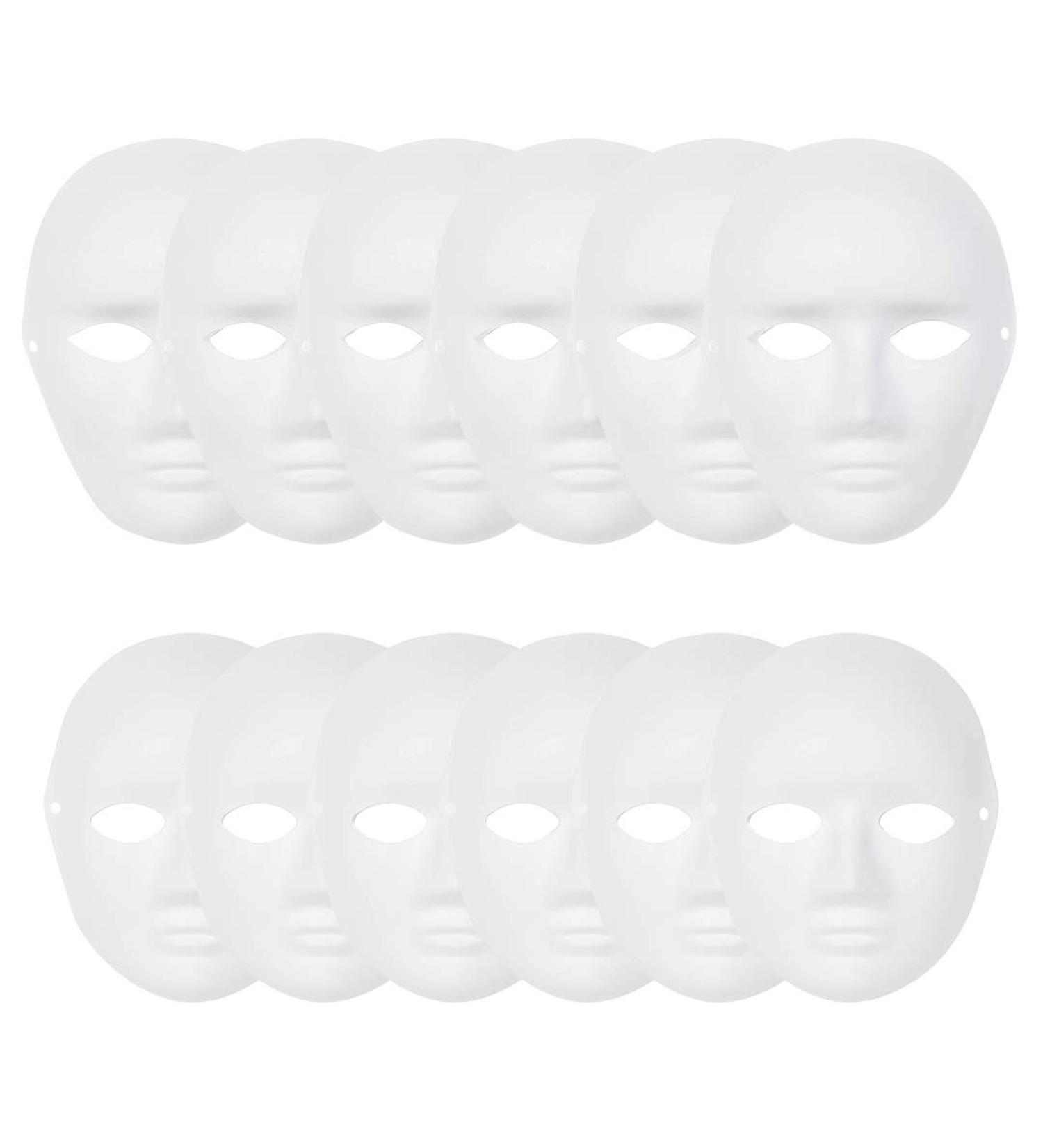 12 Pack DIY Full Face Paper Mache Masks for Mardi Gras & Halloween Party - Buy Online on GoSupps.com
