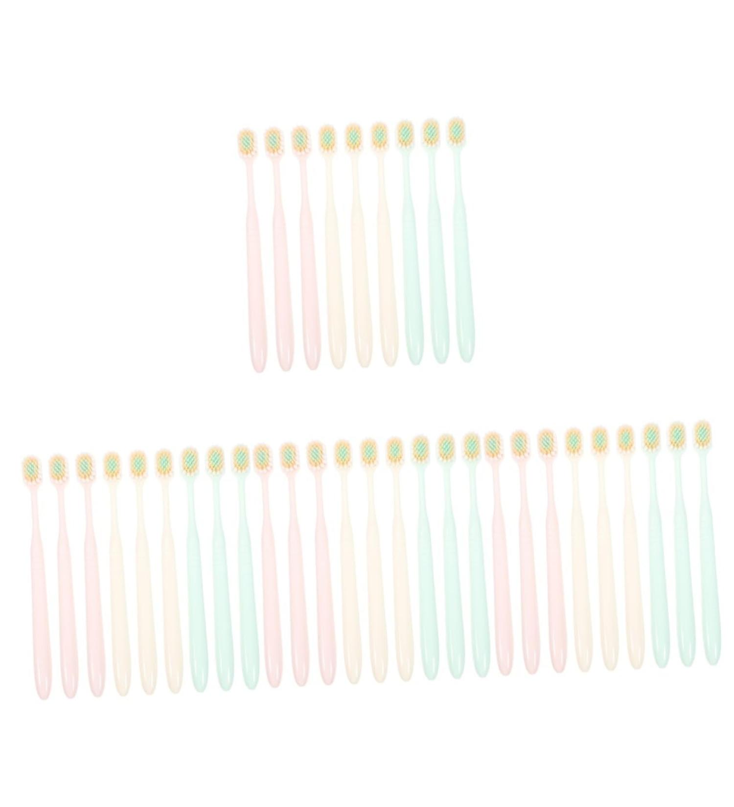 Partykindom 36-Piece Soft Toothbrush Set for Adults - Wide & Thin Manual Brushes Travel-Friendly Design Perfect for At-Home Dental Care - Buy Online on GoSupps.com