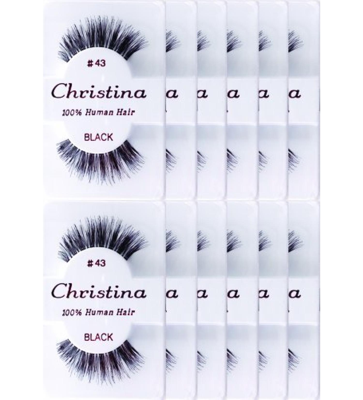 Christina 12 Pack False Eye Lashes Style 43 1 Pair (Pack of 12)