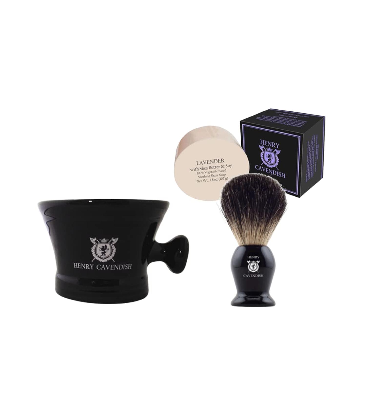 Henry Cavendish Lavender Shaving Kit - Premium Soap Brush & Bowl | International Shipping - Buy Online on GoSupps.com