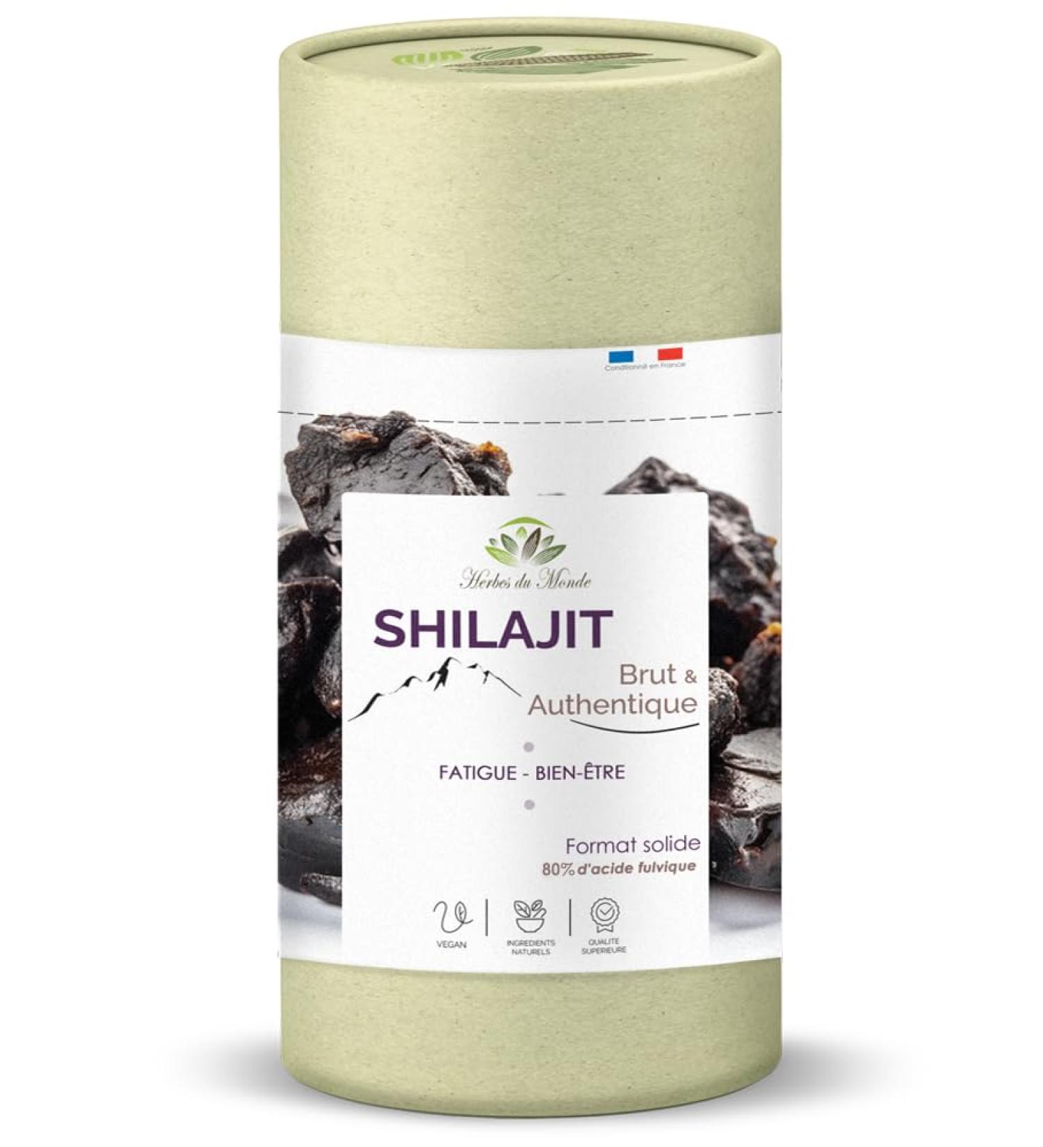  Herbes du Monde Herbs of the World - Pure Shilajit 50g - 80% Fulvic Acids - Authentic Solid Resin from the Himalayas - Energy Vitality & E - Buy Online on GoSupps.com