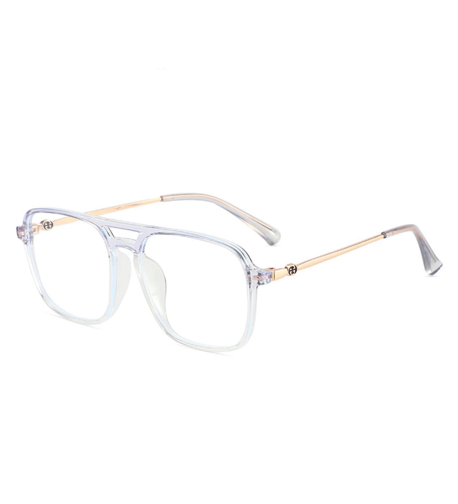 Shop Metal Temples TR90 Square Frame Blue Light Blocking Glasses for Men & Women - UV Protection 55mm Computer & Reading Glasses - Buy Online on GoSupps.com